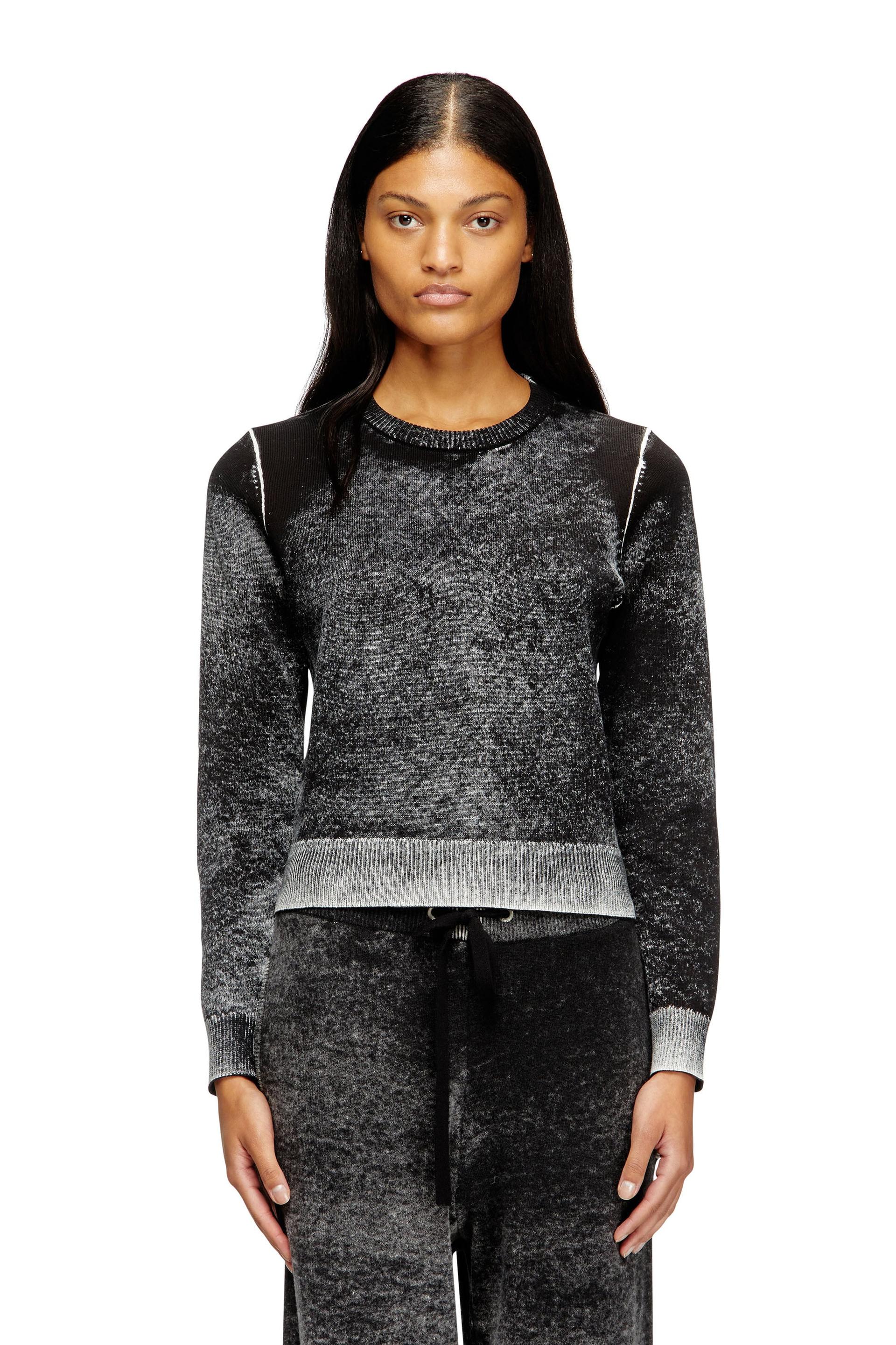 diesel - jumper with faded reverse print - knitwear - woman - multicolor