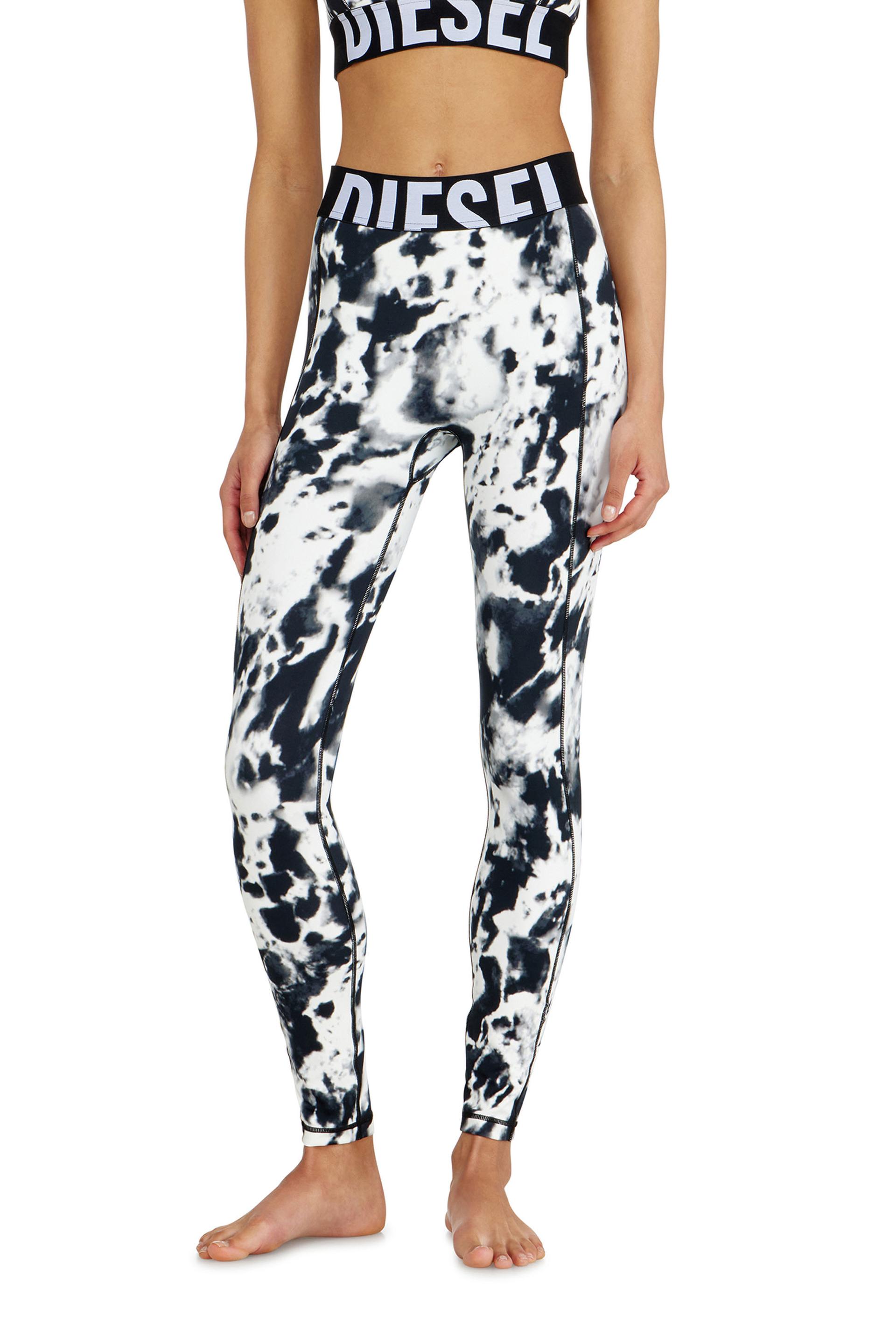 diesel - leggings in printed microfibre - pants - woman - multicolor