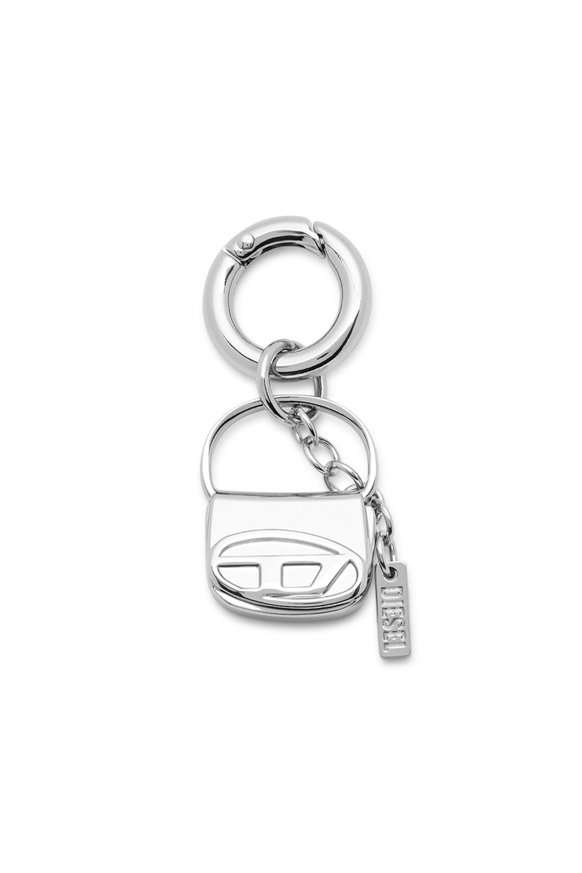diesel - metal charm with mini 1dr charm - charms and keyrings - woman - silver