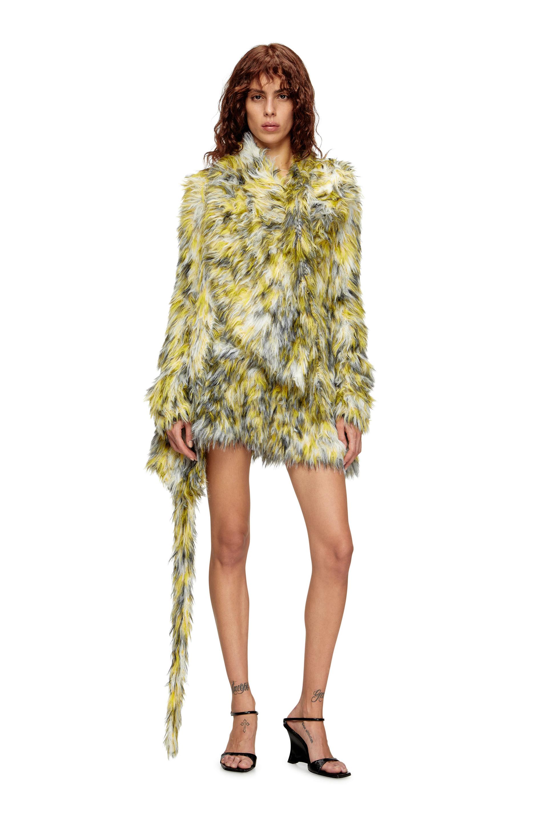 diesel - open-front cardigan in fluffy knit - knitwear - woman - multicolor