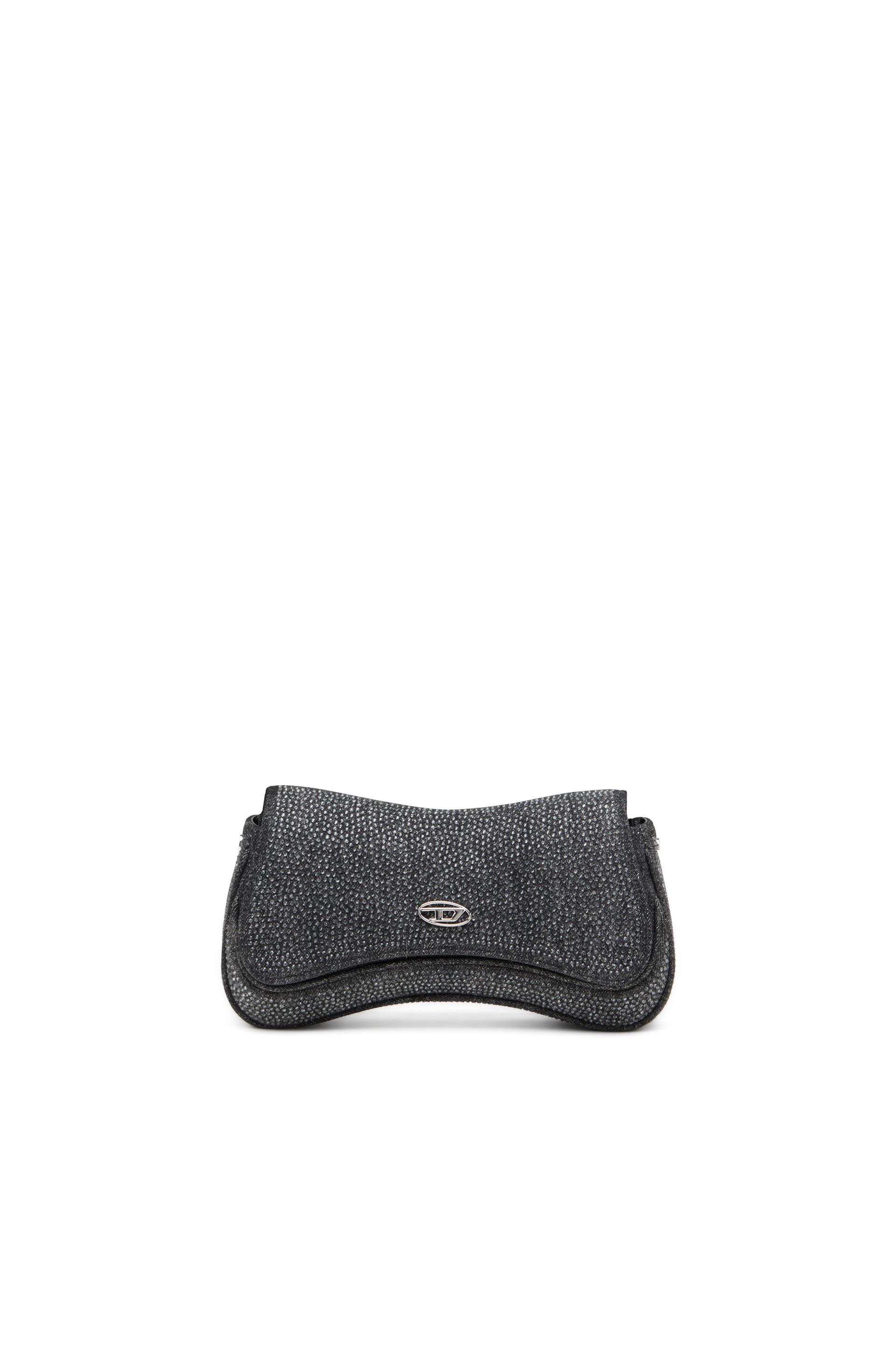 diesel - play-clutch in crystal denim - clutches - woman - black
