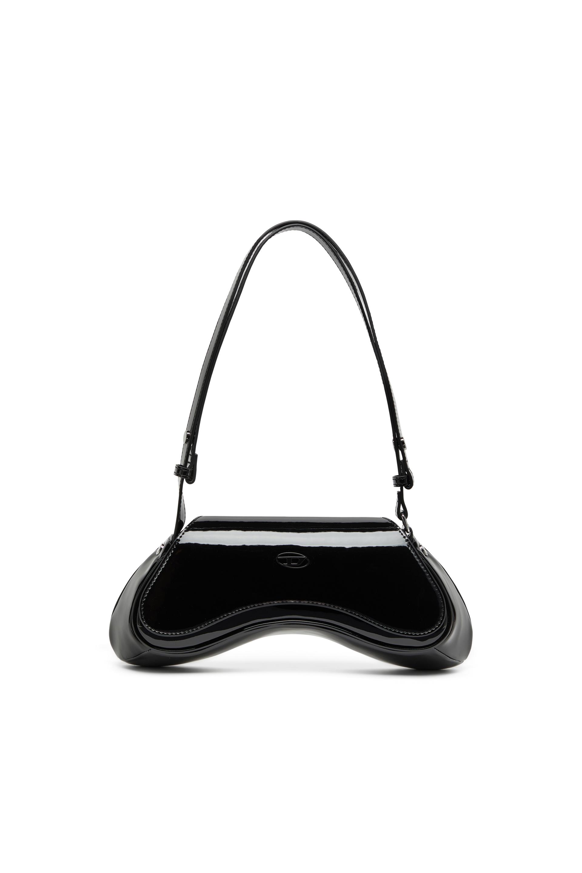 diesel - play-crossbody bag in glossy pu - crossbody bags - woman - black