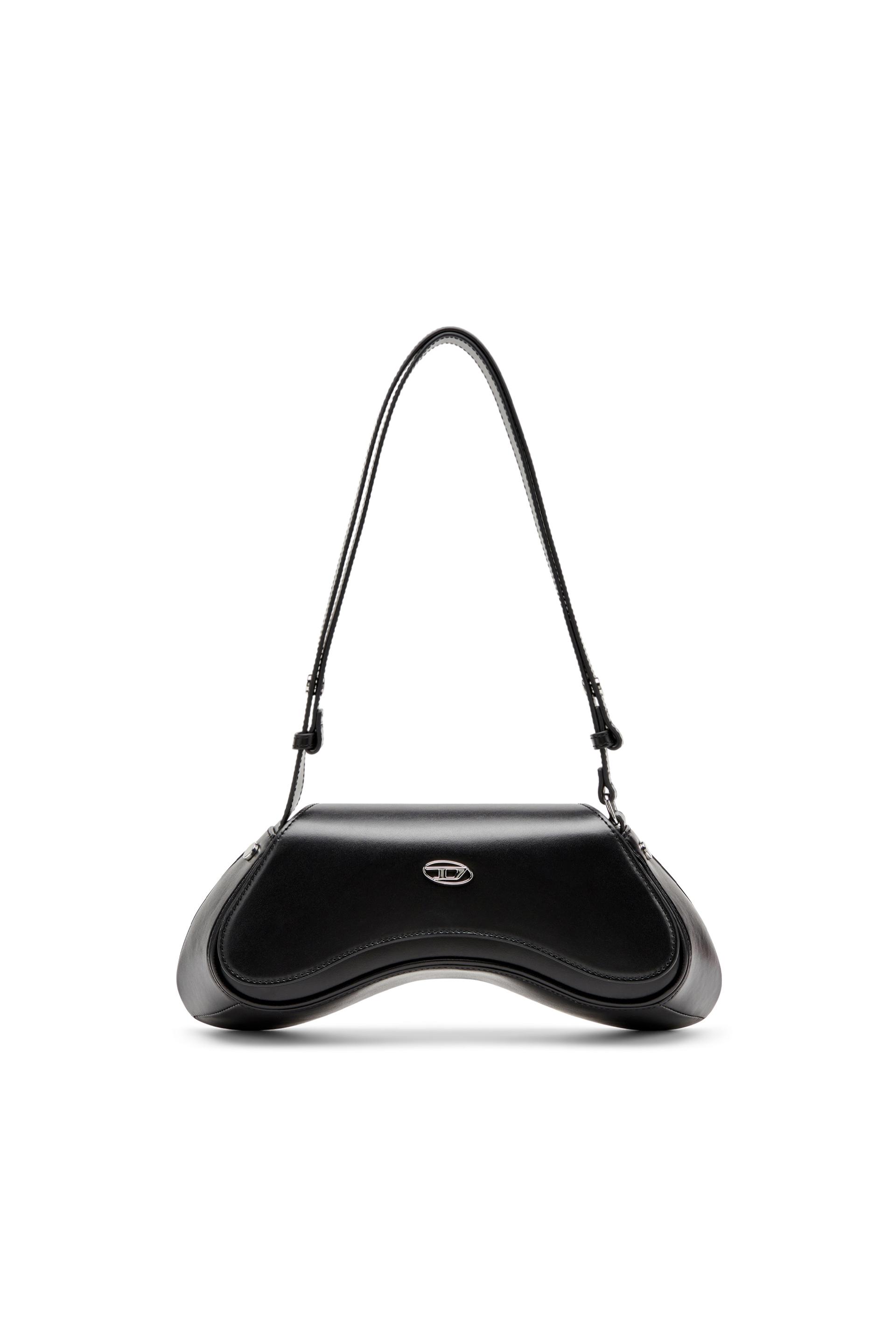 diesel - play-crossbody bag in semi gloss leather - crossbody bags - woman - black