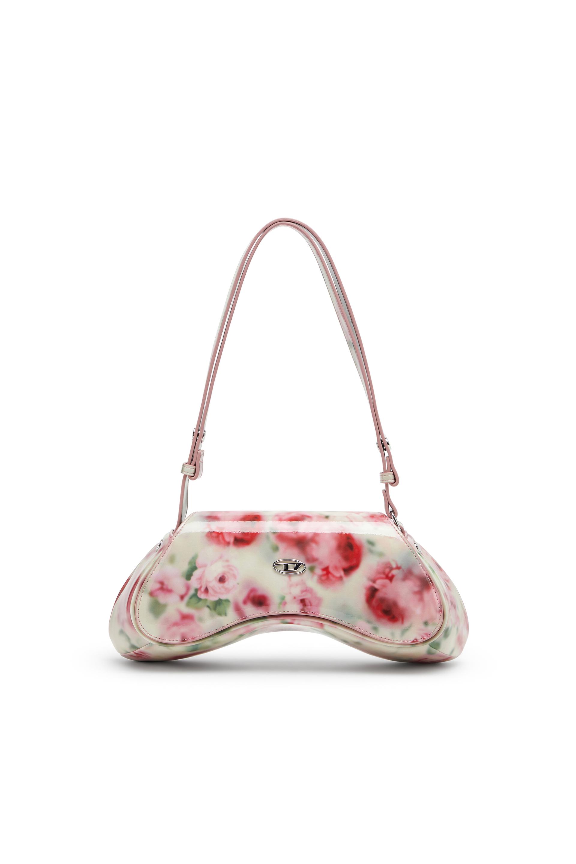 diesel - play-shoulder bag in printed glossy pu - crossbody bags - woman - multicolor