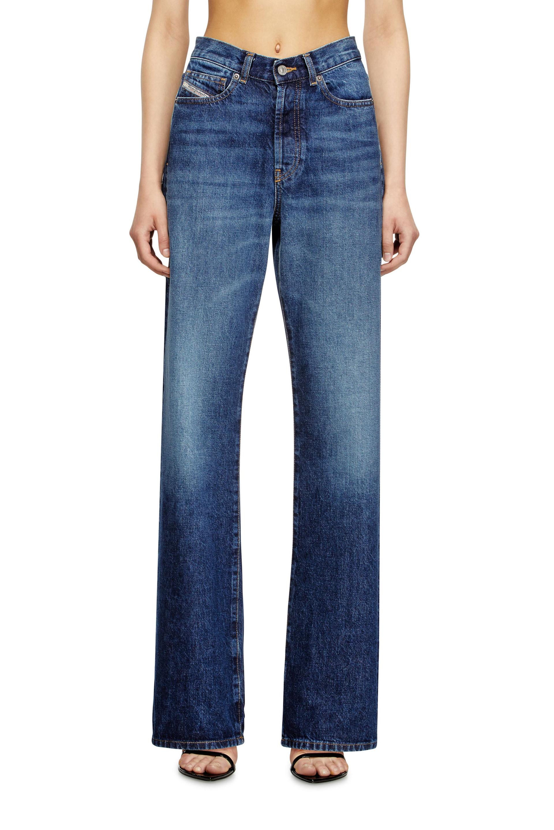 diesel - regular jeans high waist 1971 d-sent - jeans - woman - blue