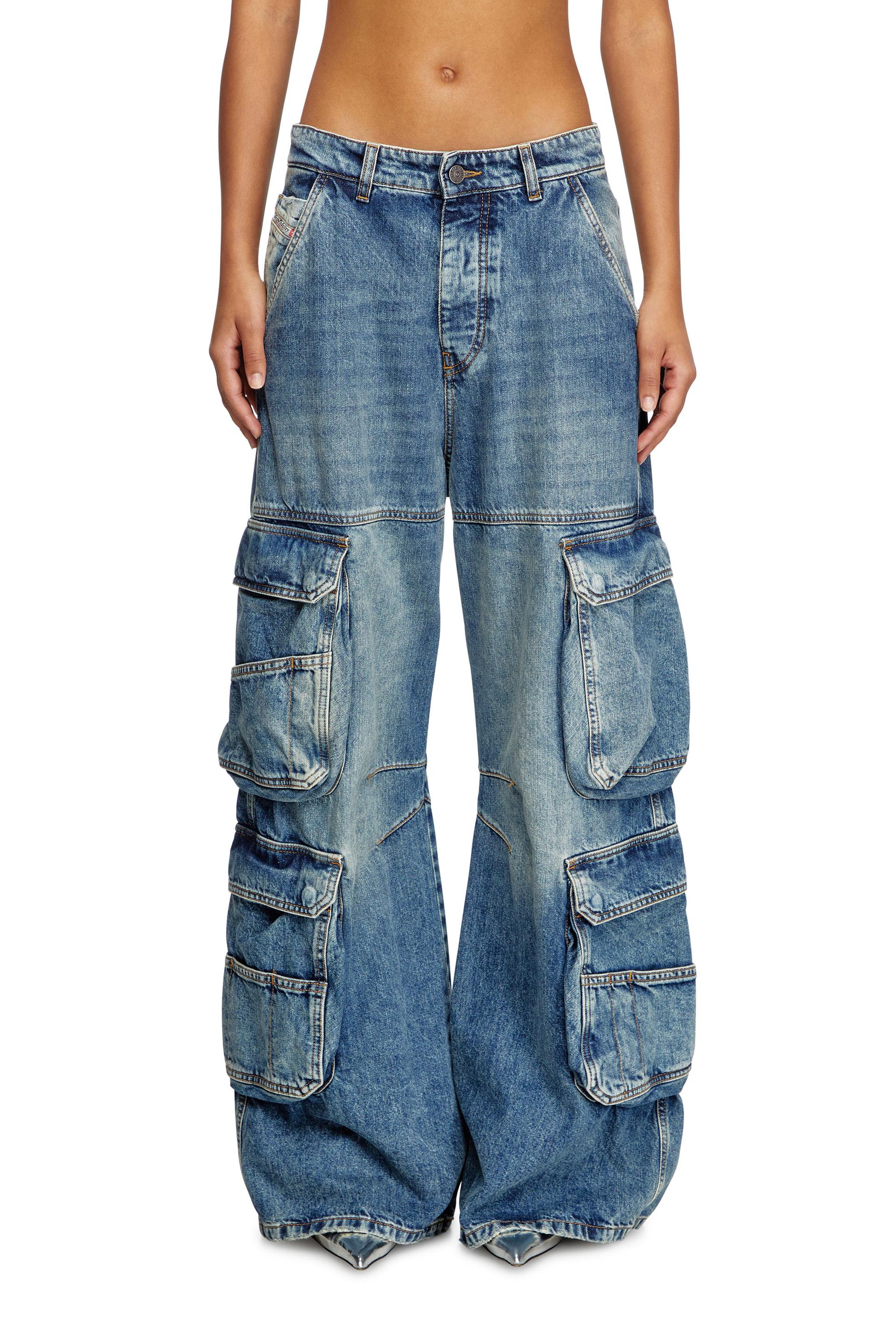 diesel - relaxed jeans - 1996 d-sire - jeans - woman - blue