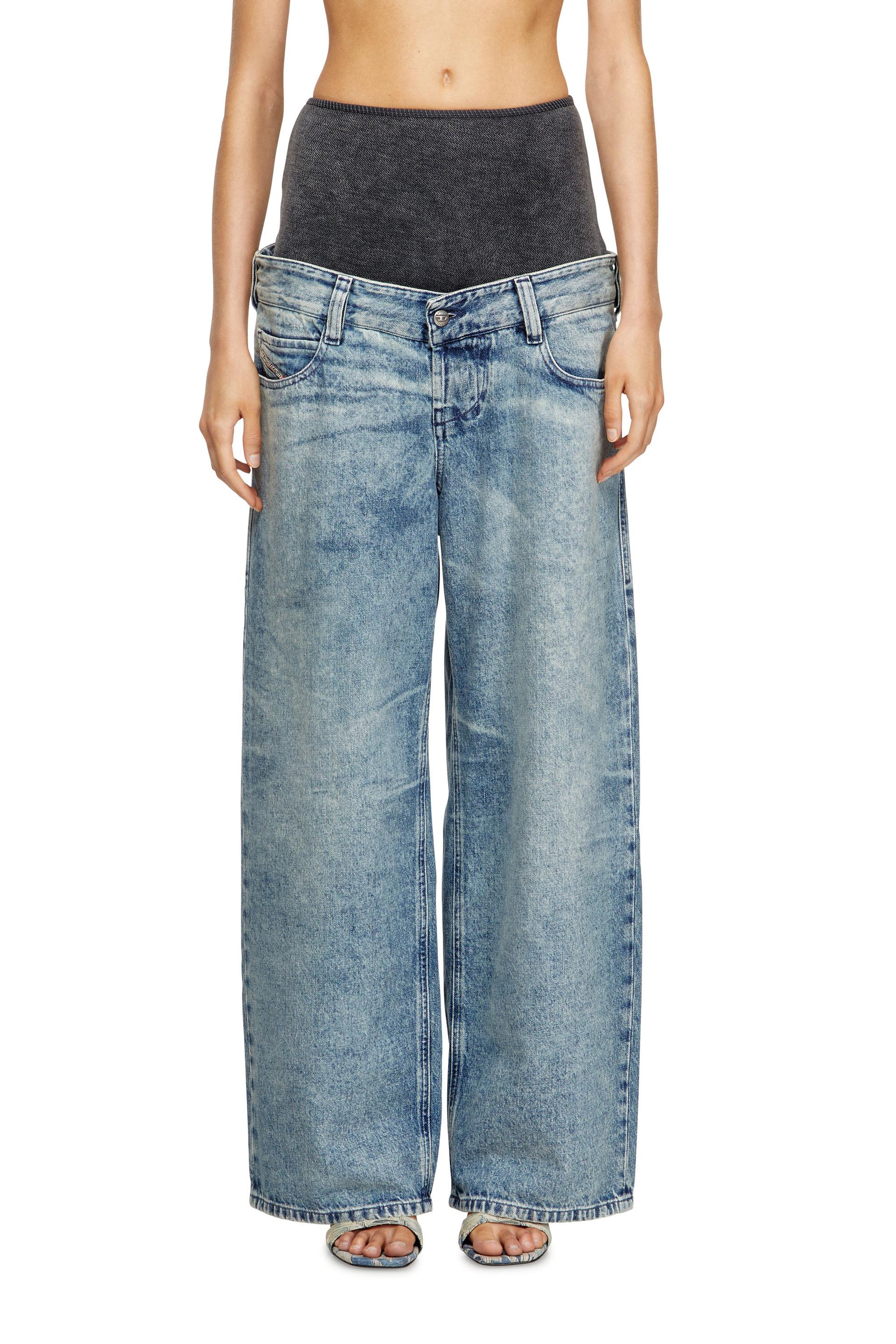 diesel - relaxed jeans - d-eni - jeans - woman - blue