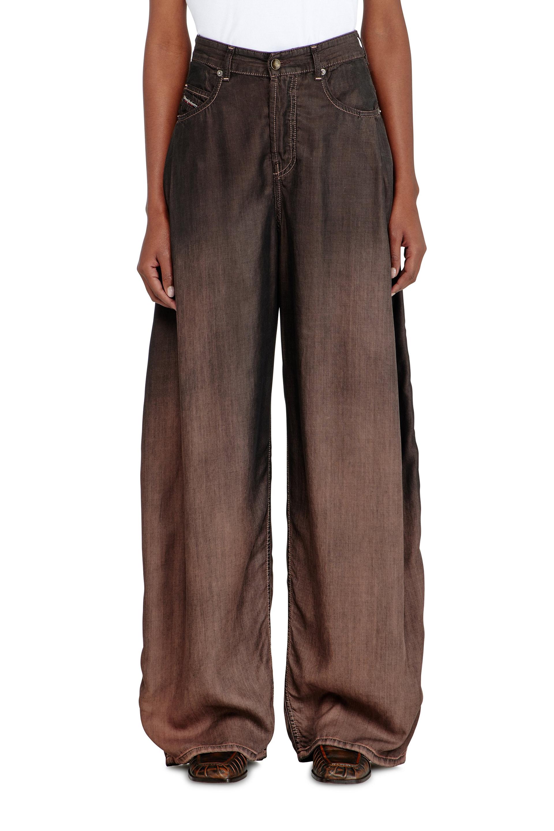 diesel - relaxed jeans high waist 1987 d-khelz - jeans - woman - brown