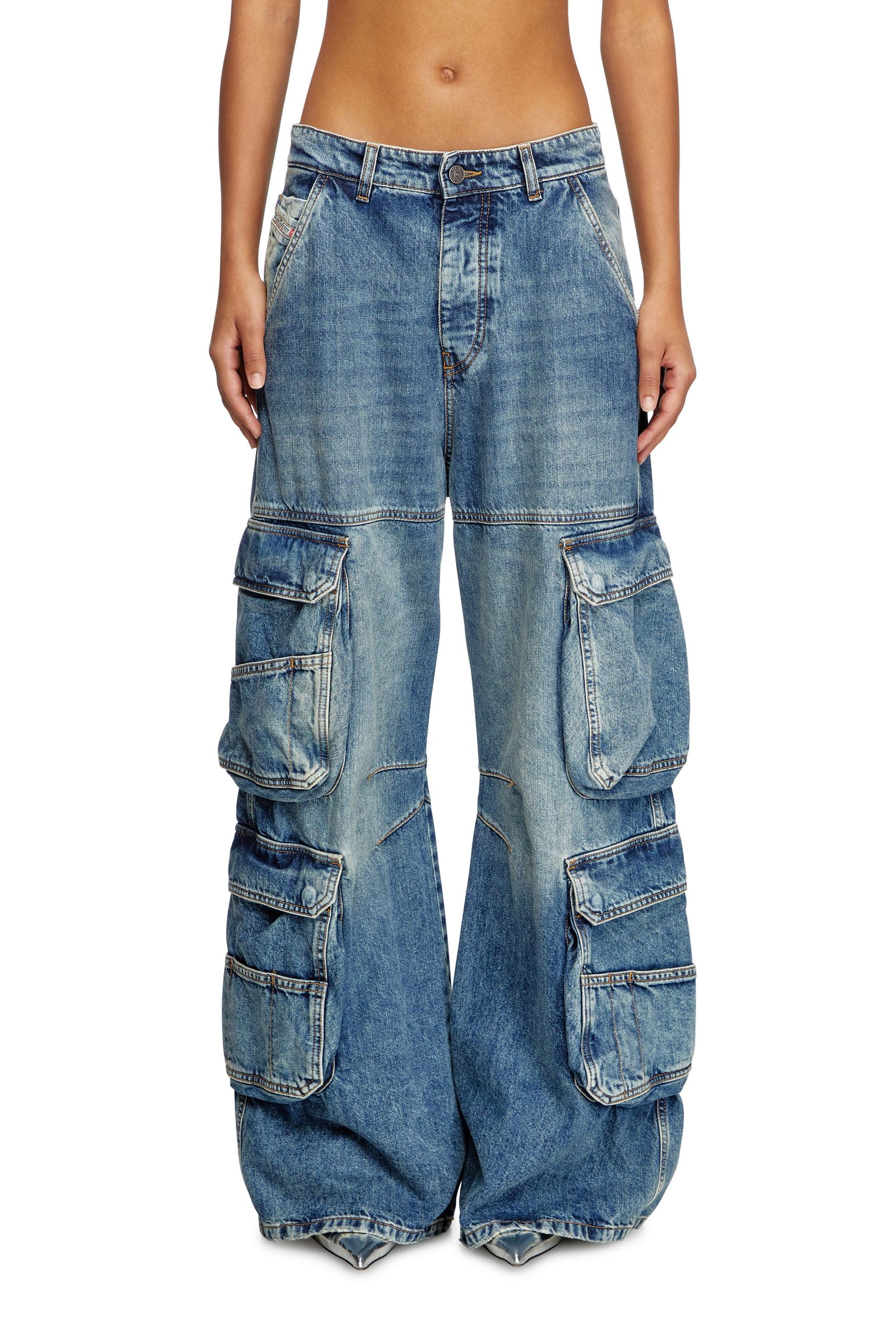 diesel - relaxed jeans low waist 1996 d-sire - jeans - woman - blue
