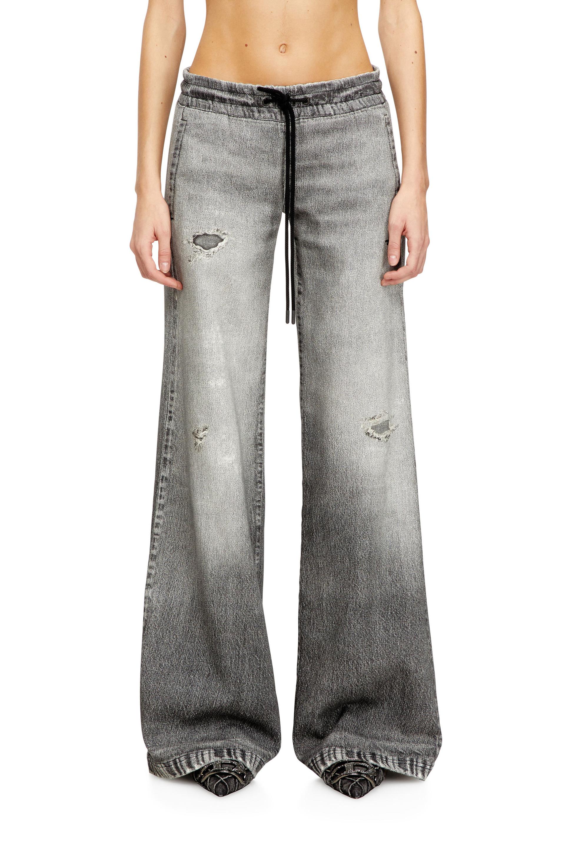 diesel - relaxed low waist 2078 d-ainty joggjeans - jeans - woman - grey
