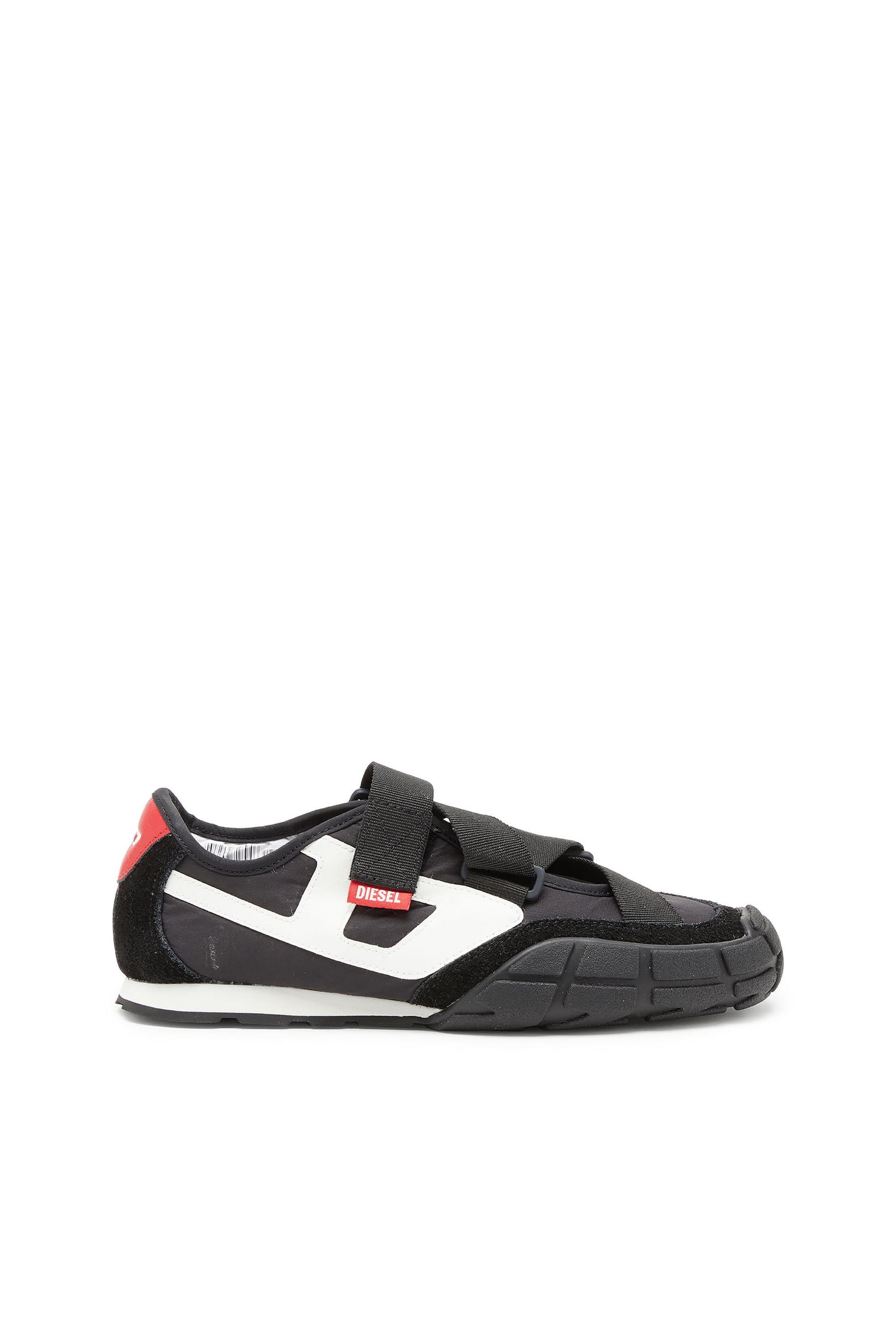 diesel - s-pagodha-tongue-free strap sneakers in ripstop - sneakers - woman - black