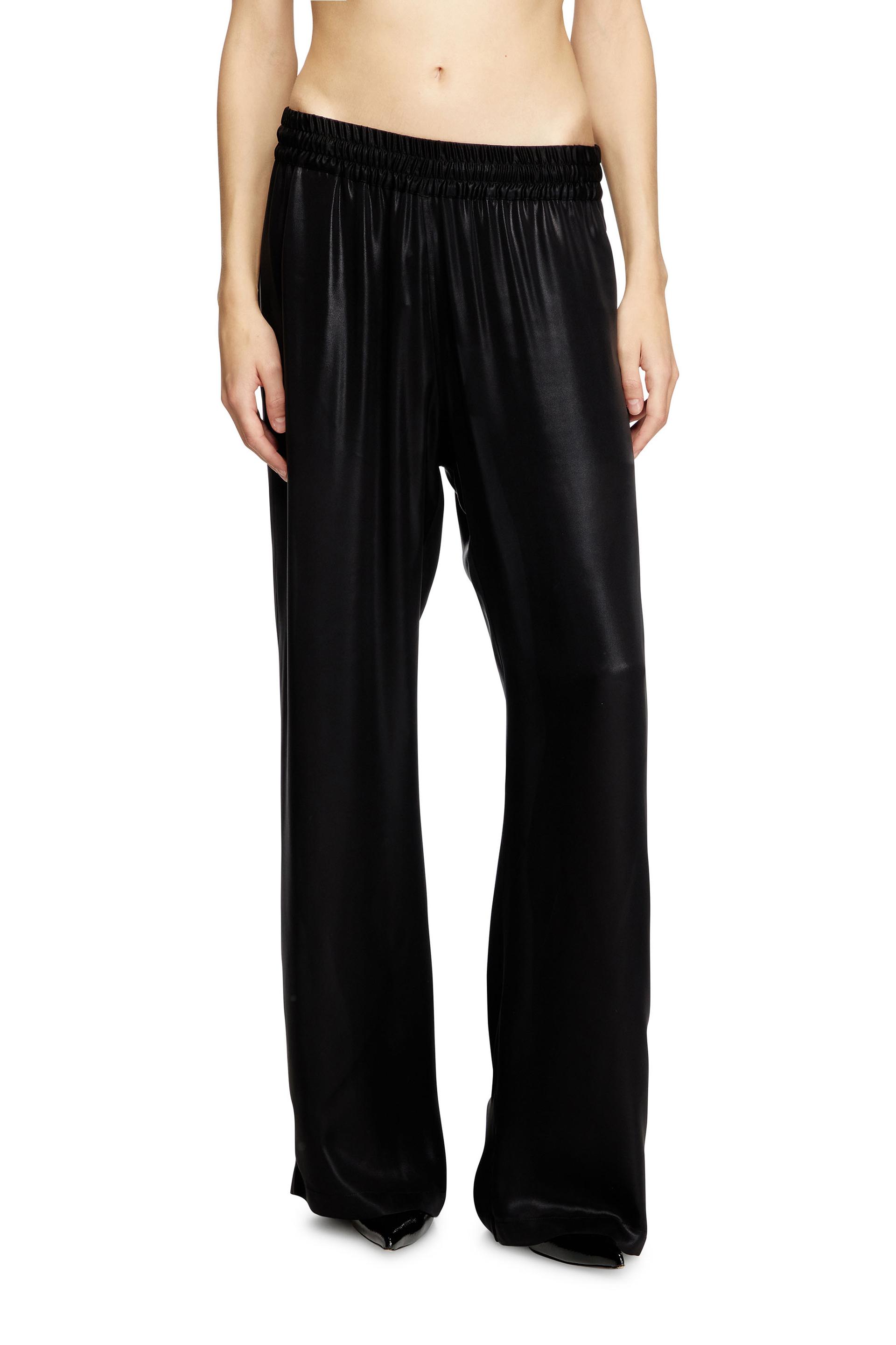 diesel - satin track pants - pants - woman - black
