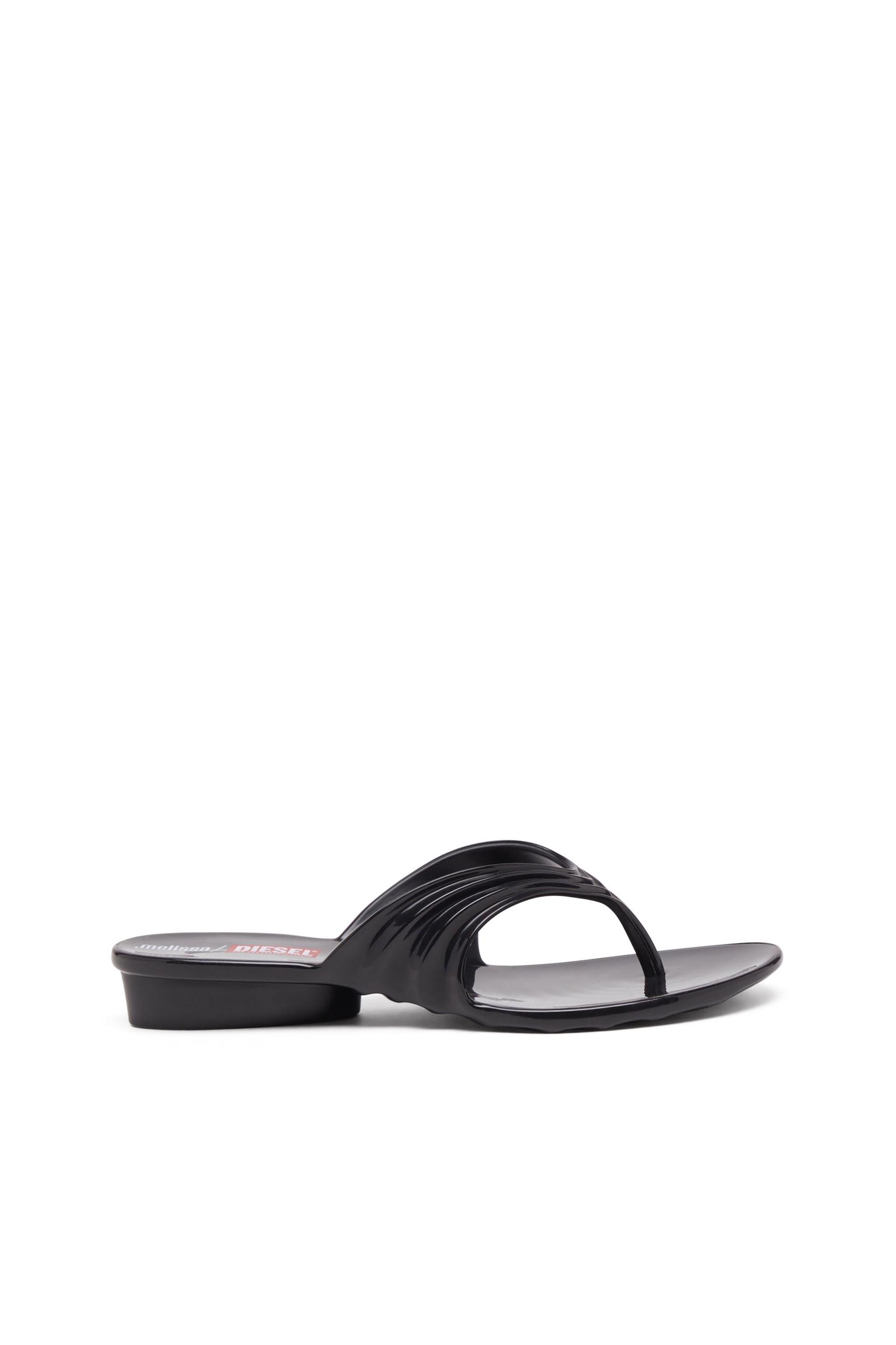 diesel - sculptural flip-flops in melflex - sandals - woman - black