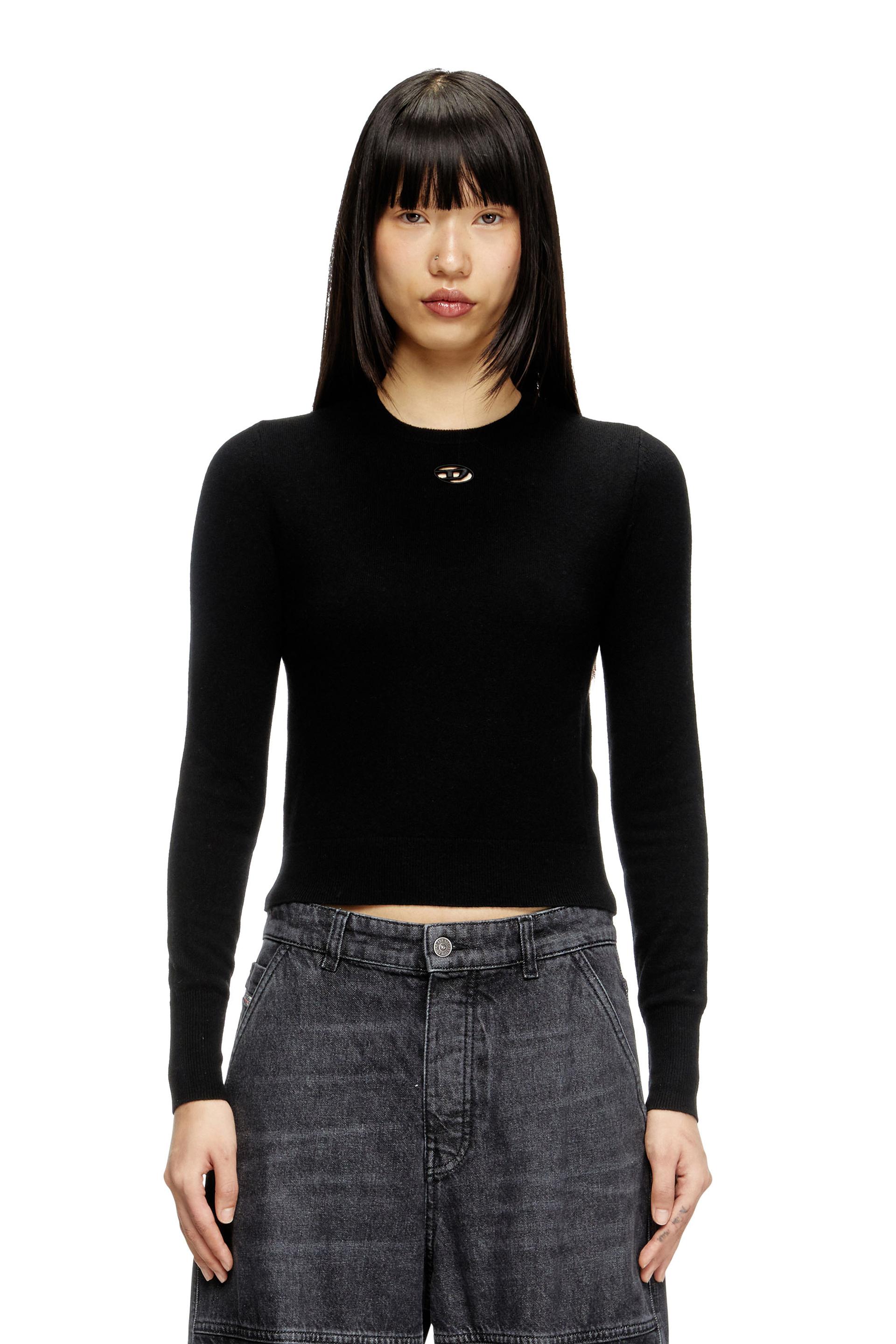 diesel - wool and cashmere top - knitwear - woman - black