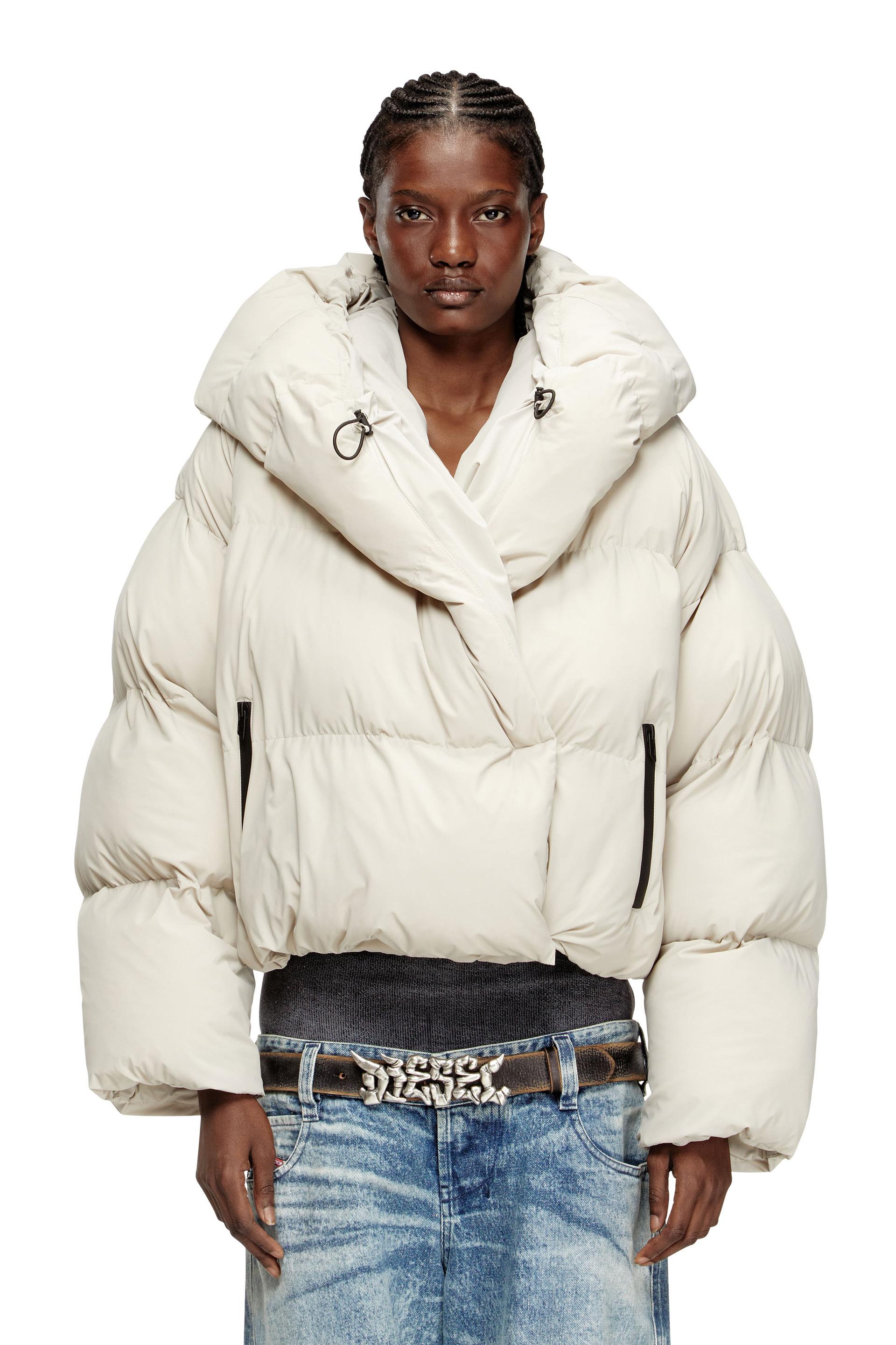 diesel - wrap puffer in bi-stretch nylon - winter jackets - woman - beige