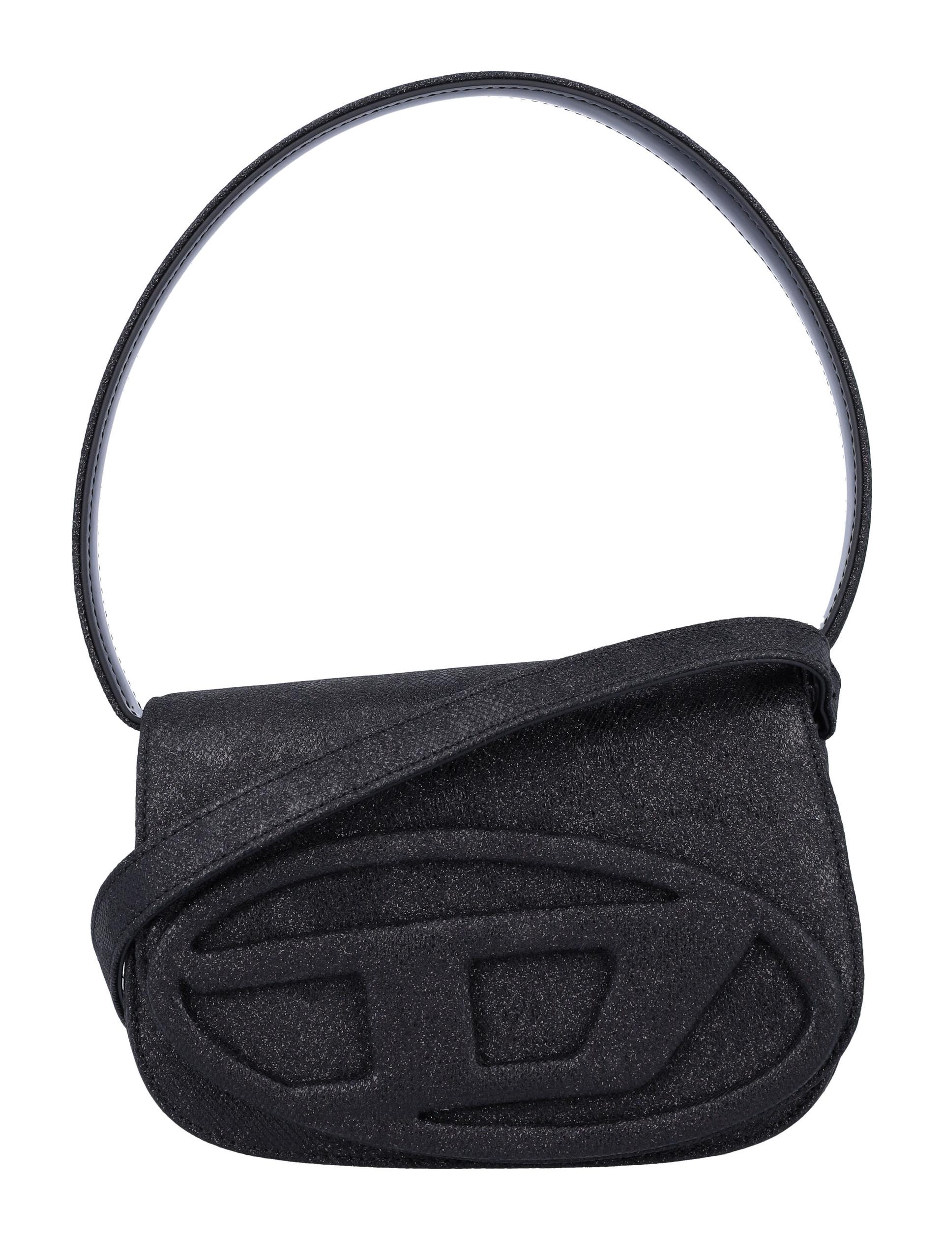 diesel 1-dr lurex shoulder bag black polyester - women