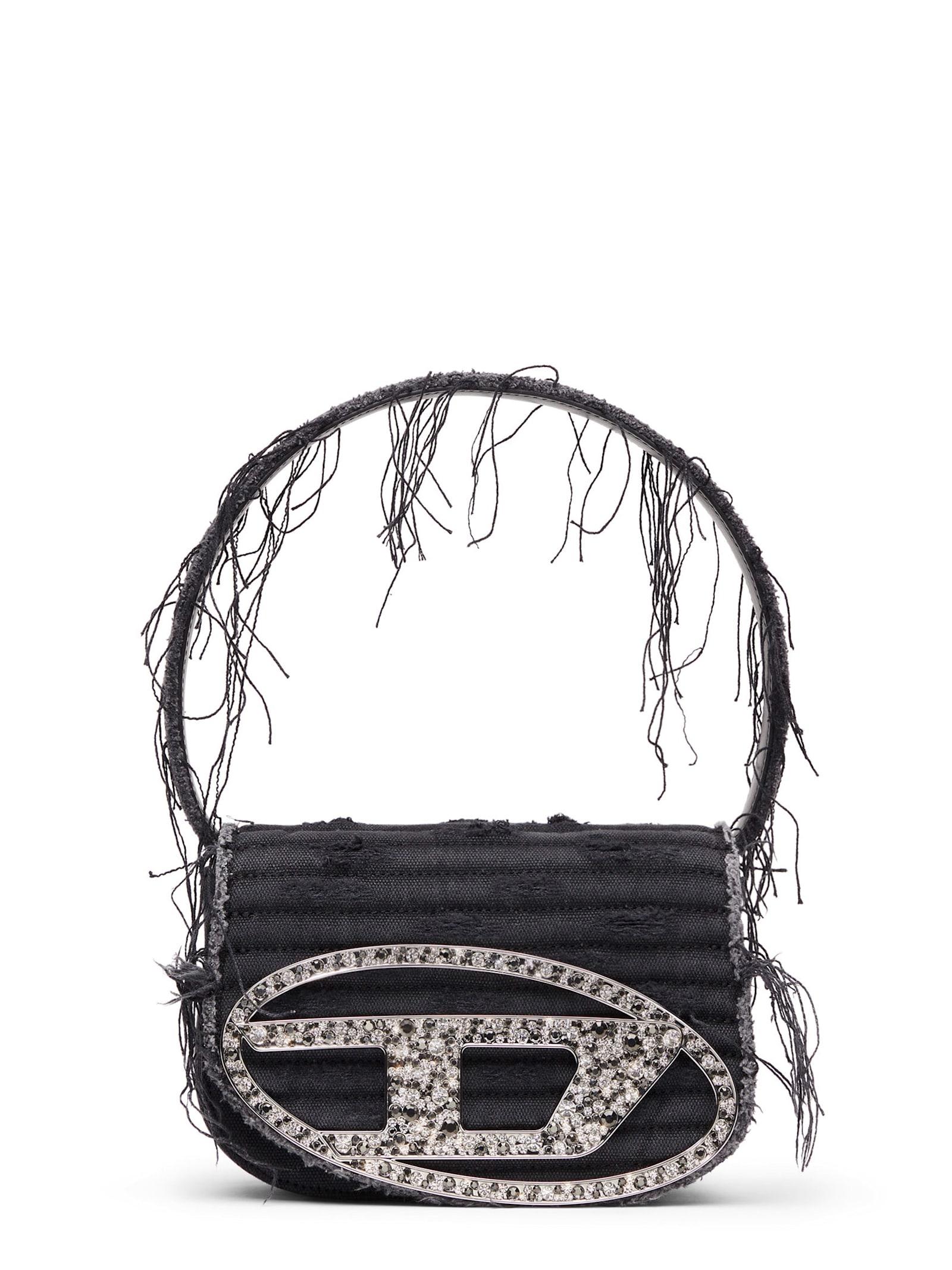 diesel 1dr denim shoulder bag