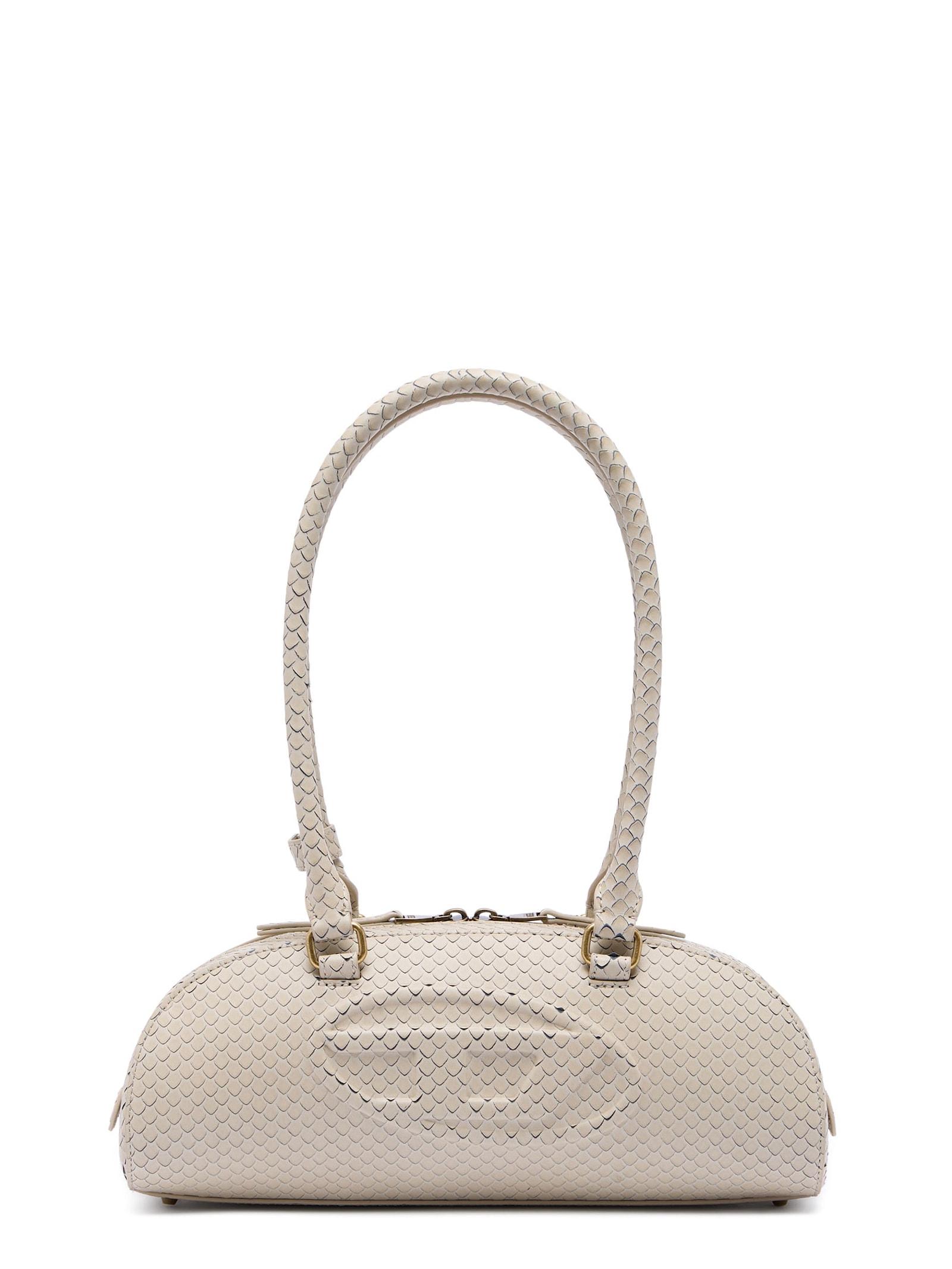 diesel 1dr python-effect leather shoulder bag