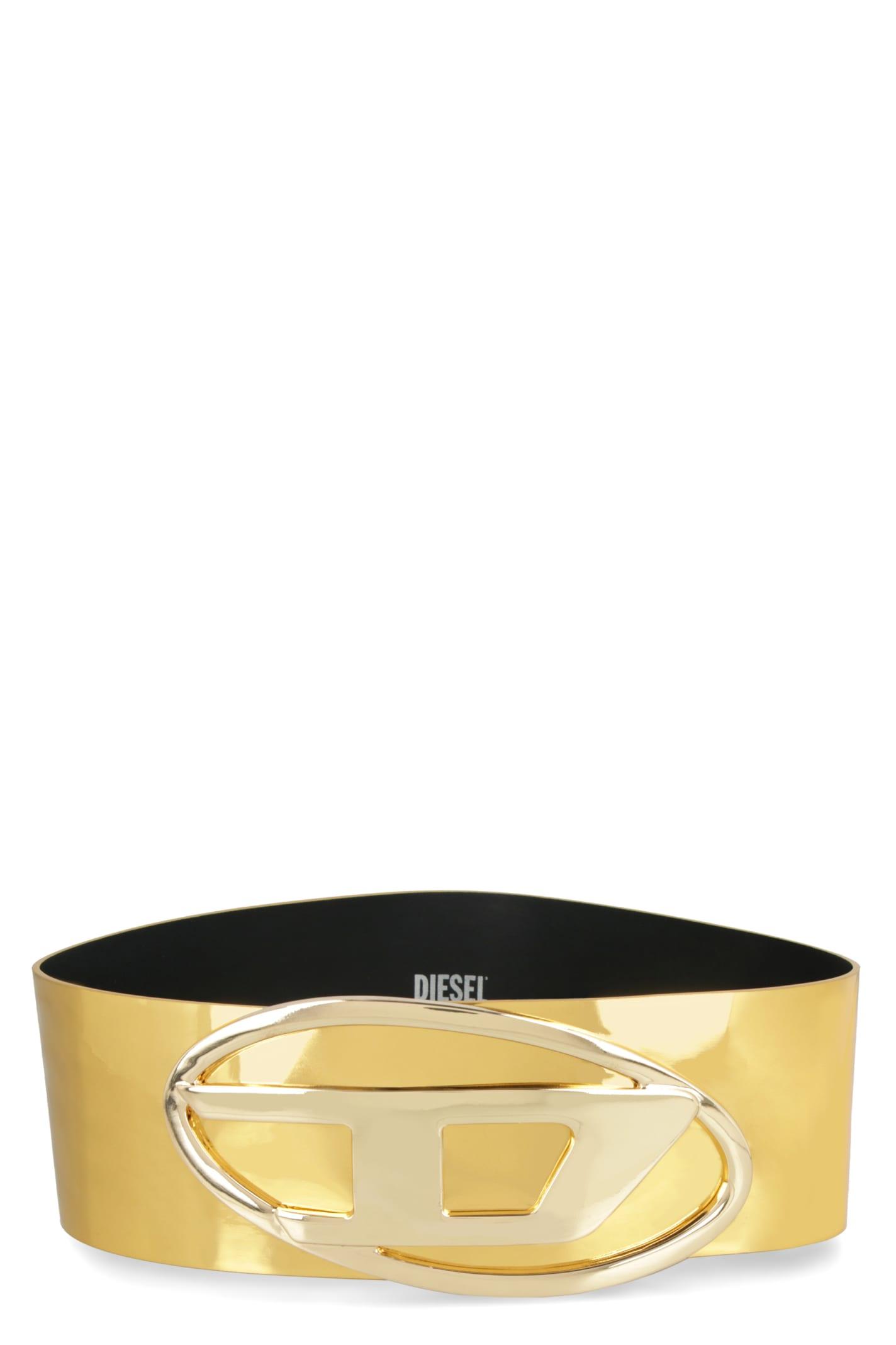 diesel b-1dr metallic leather belt