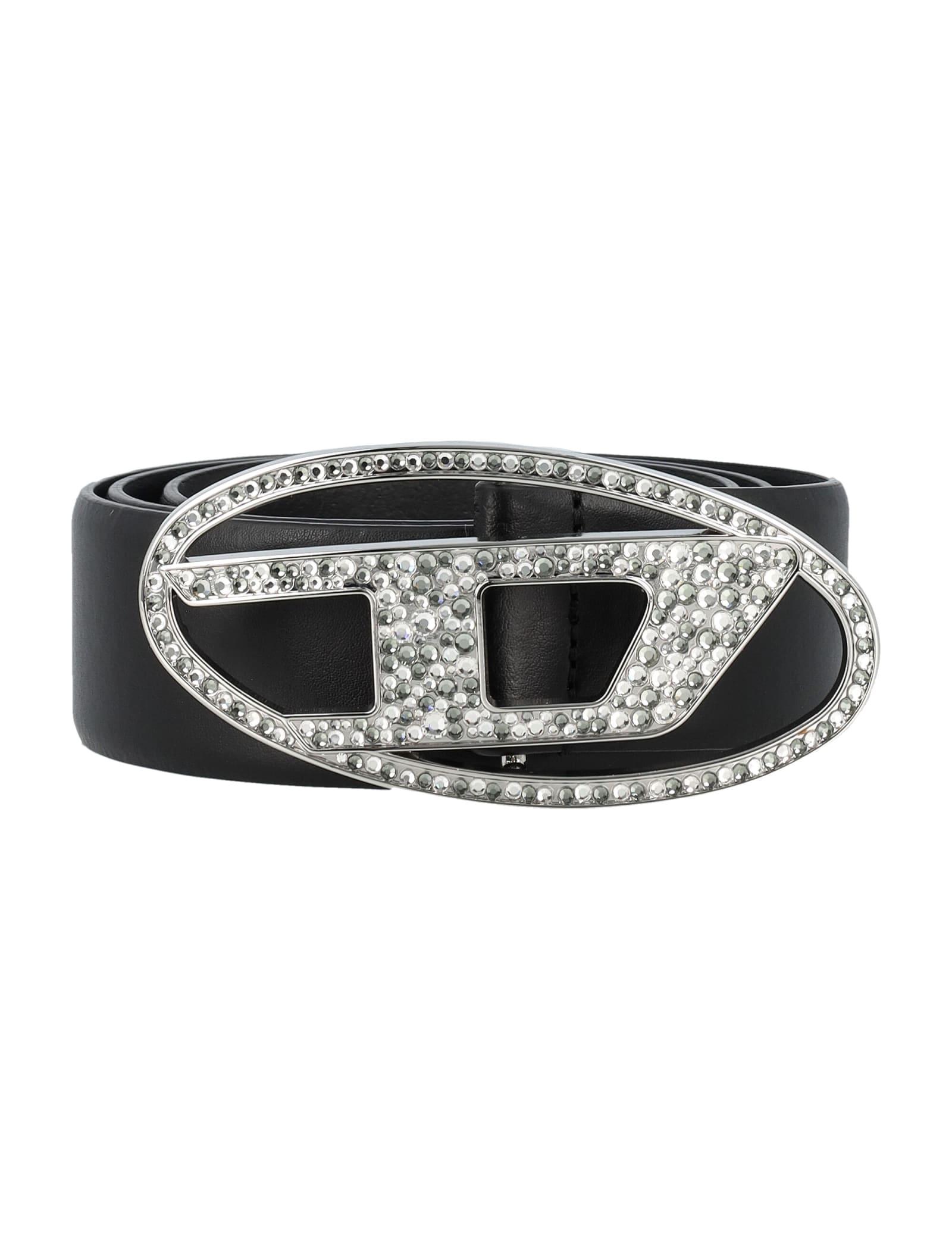 diesel b-1dr strass leather belt
