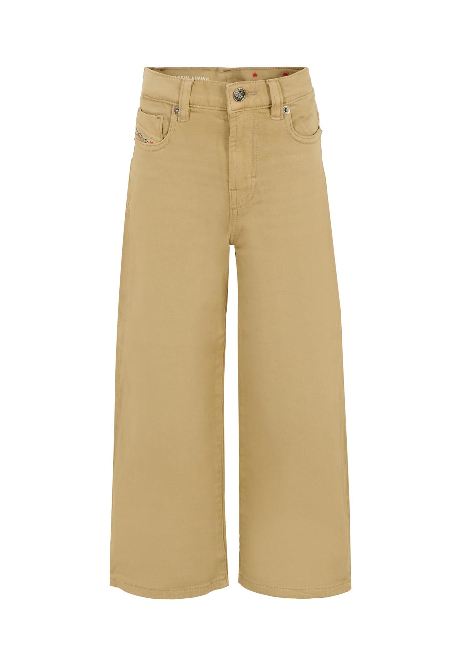 diesel beige trousers for girl with logo