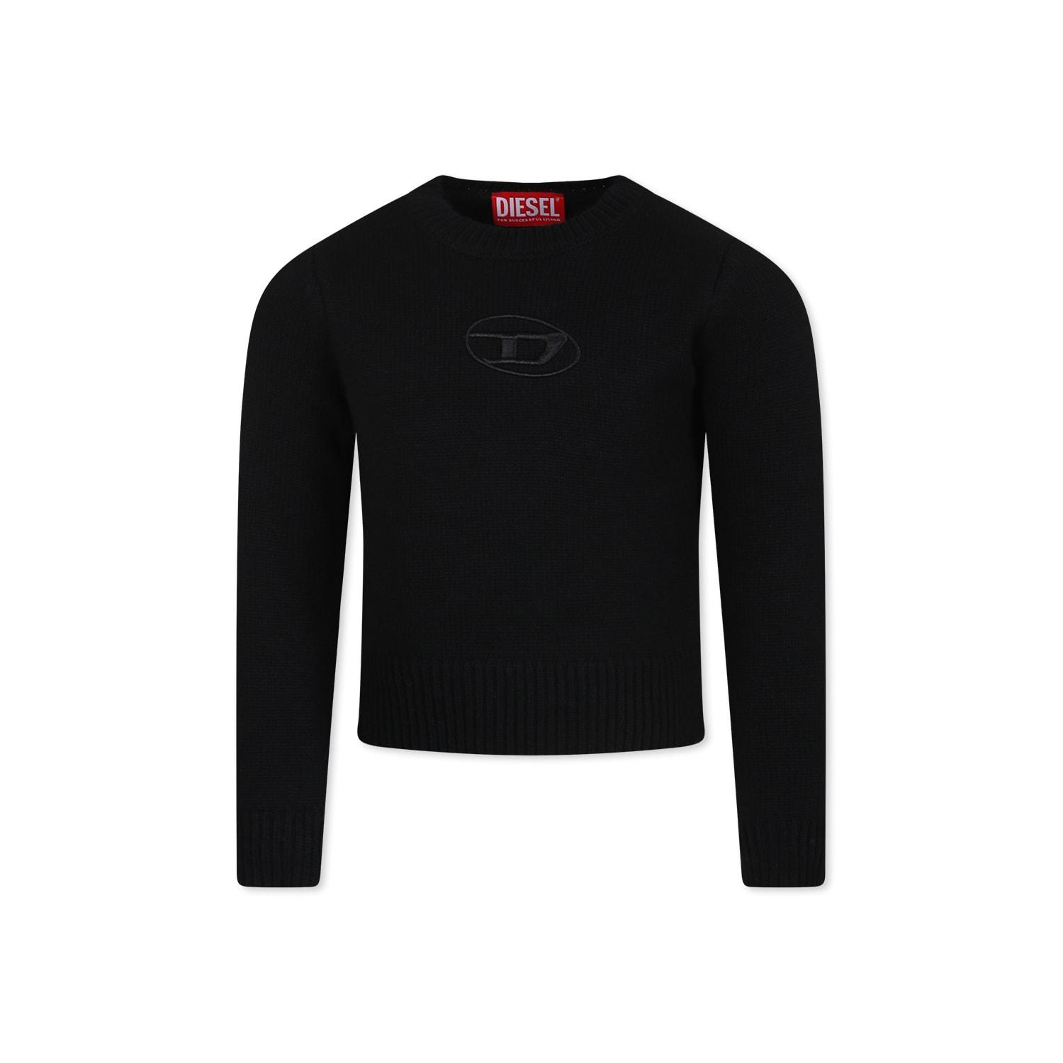 diesel black crop sweater for girl