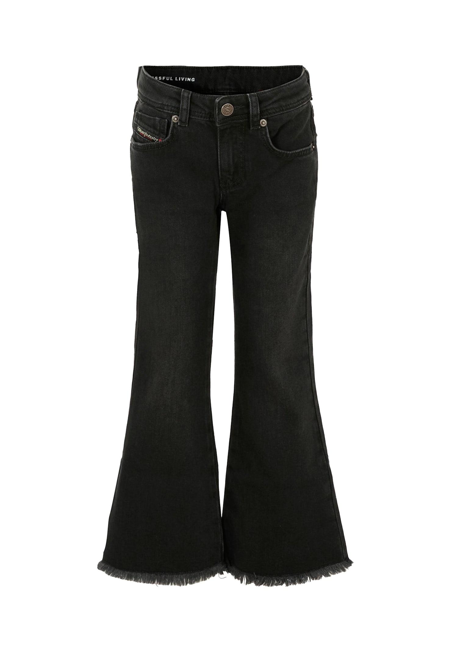 diesel black jeans for girl with logo patch