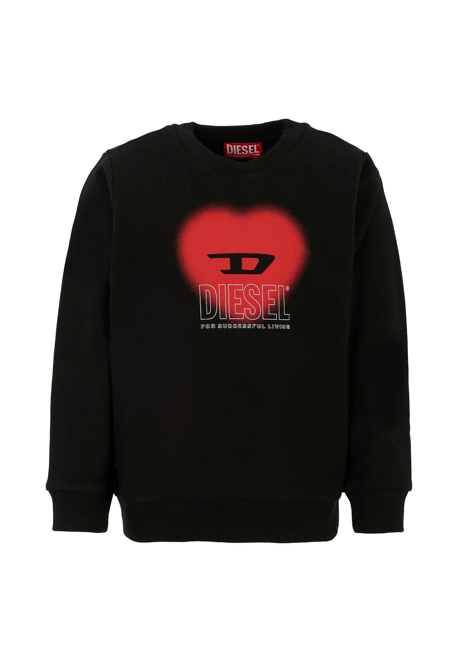 diesel black sweatshirt for girl with heart