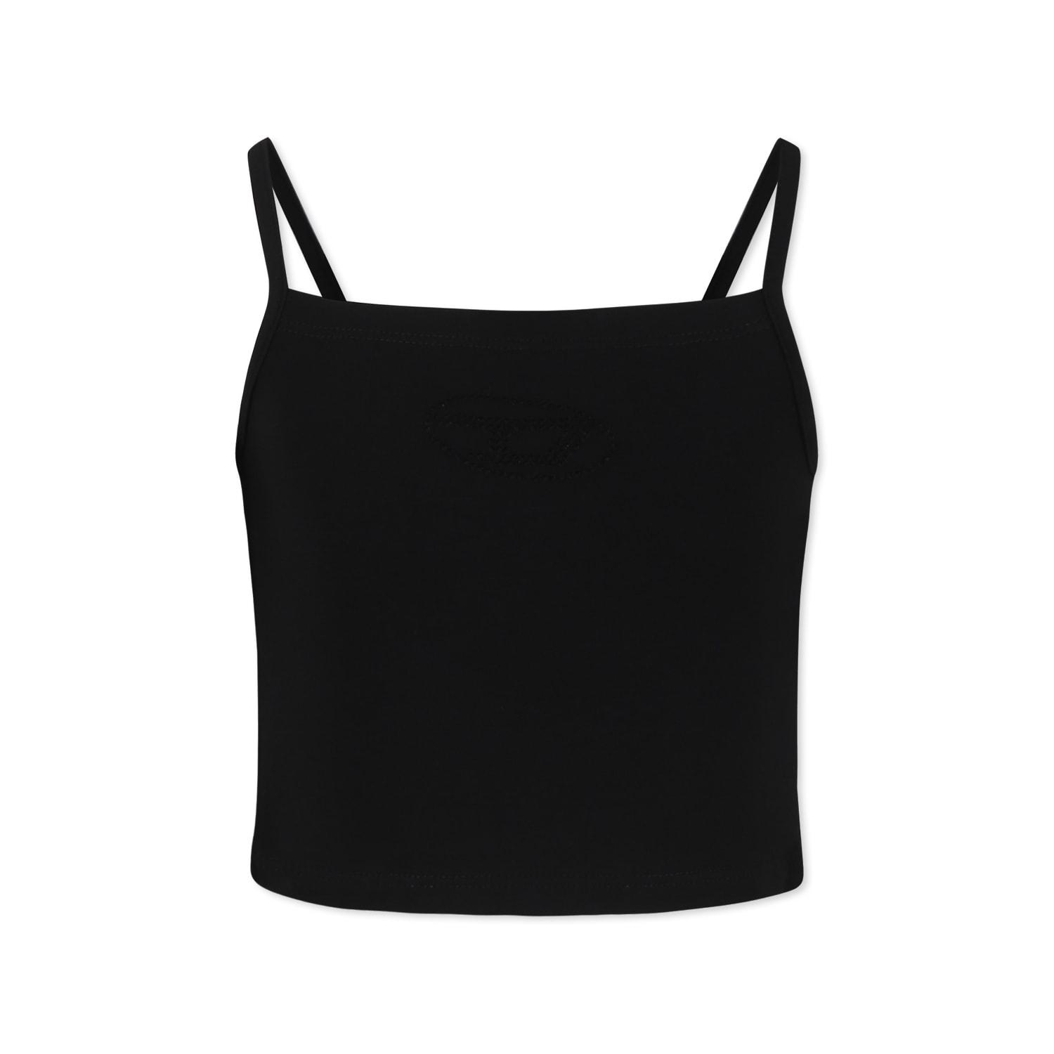 diesel black top for girl with logo