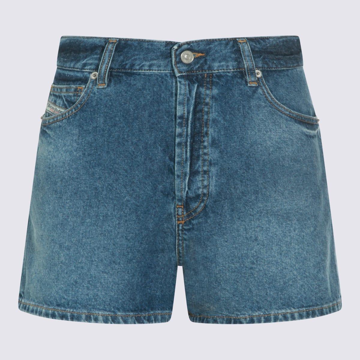 diesel blue cotton shorts