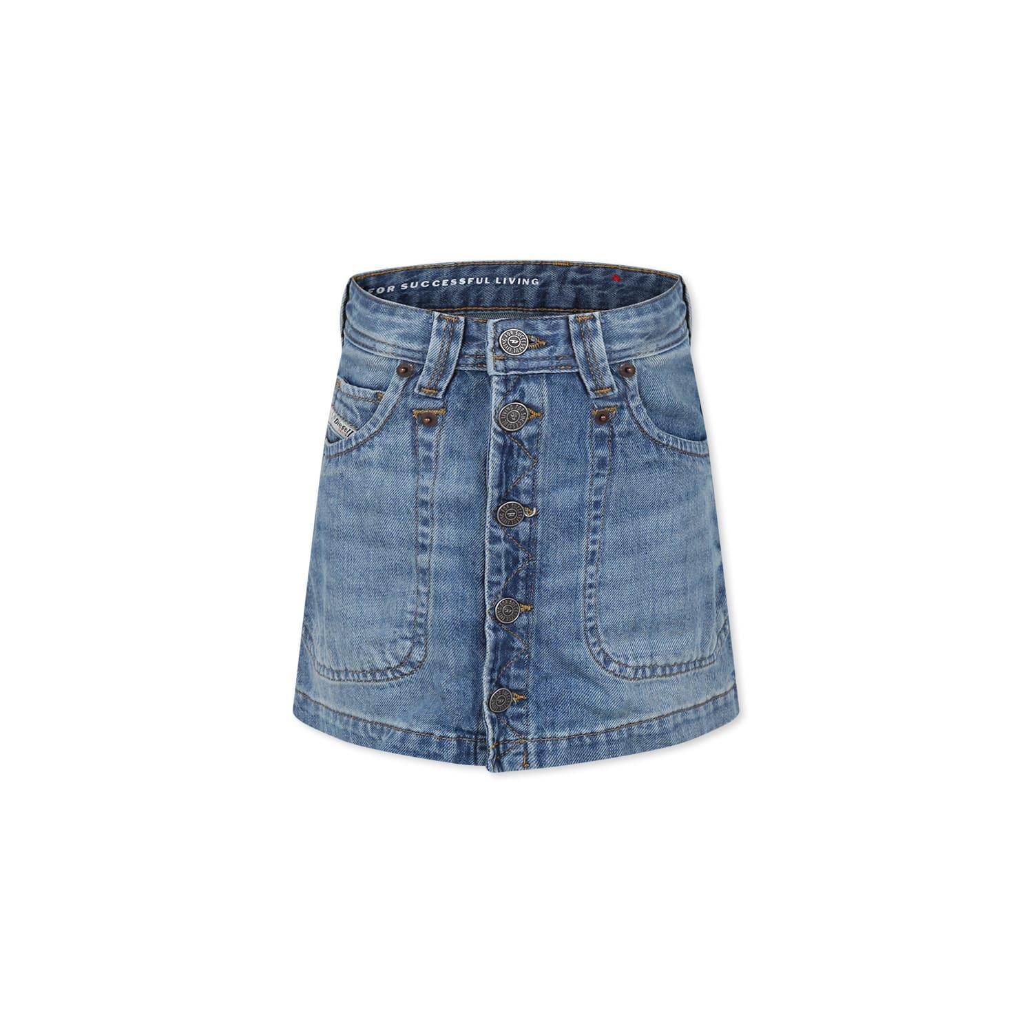 diesel blue skirt for girl with logo