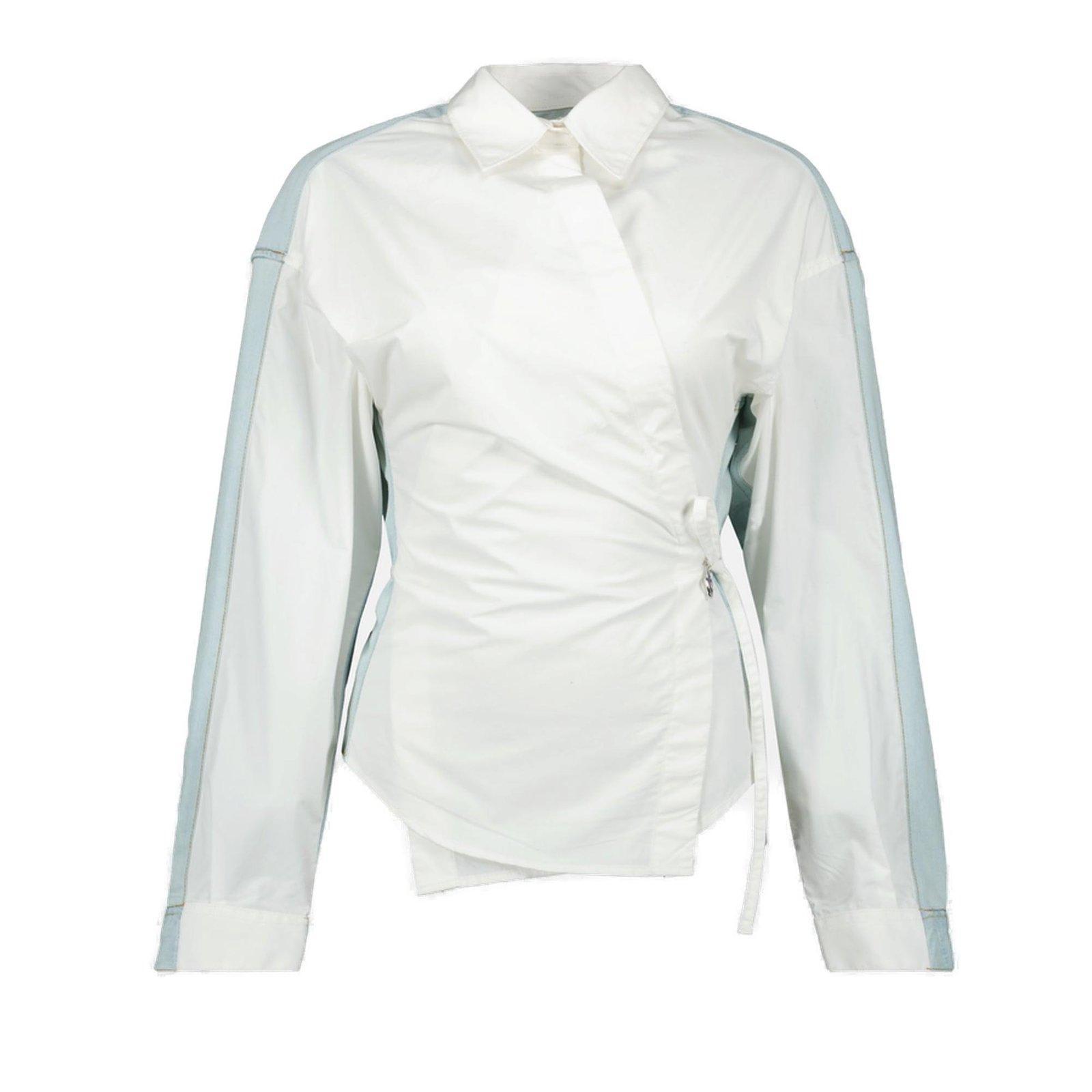 diesel c-delphi-den panelled wrap shirt