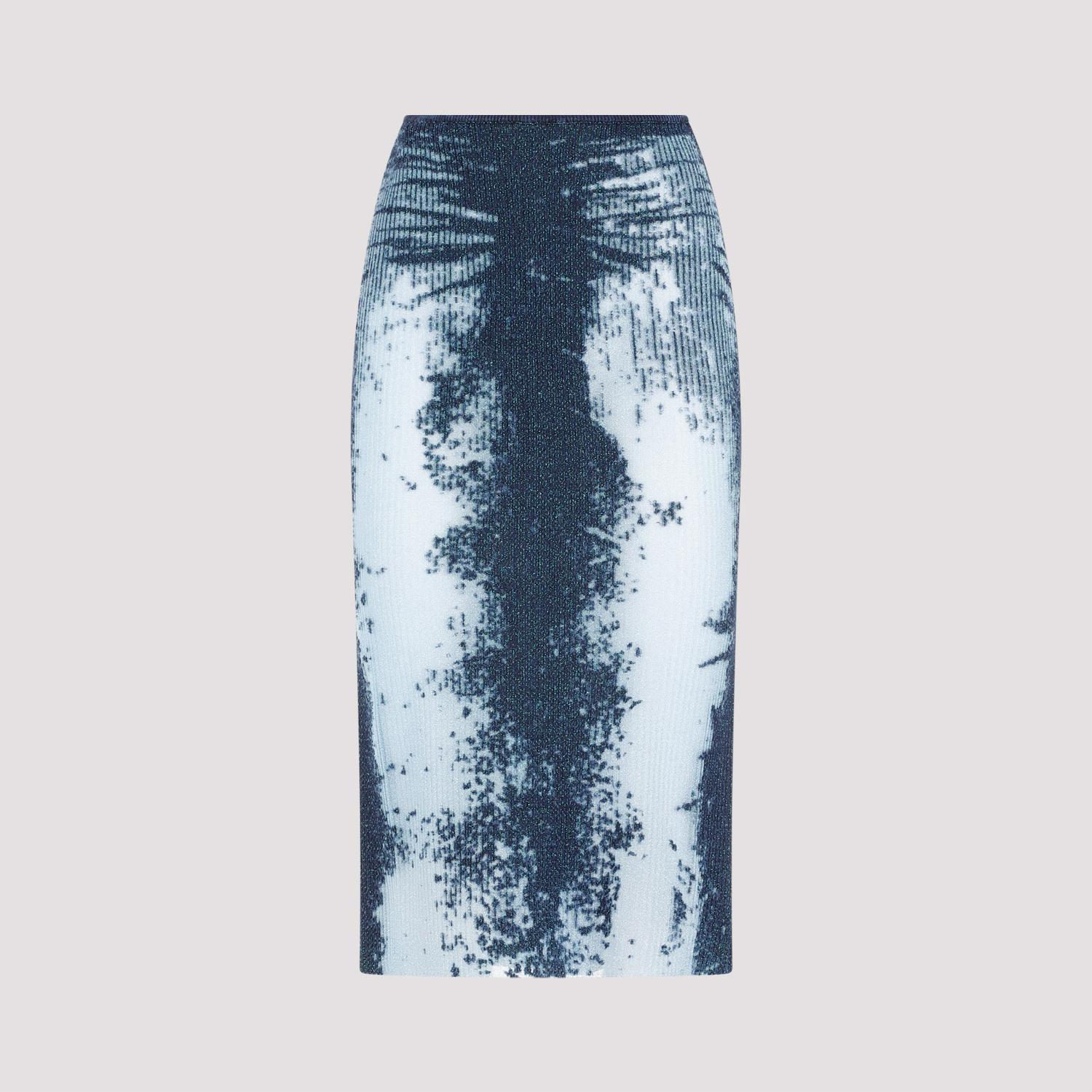 diesel cotton skirt blue metallised fiber - women