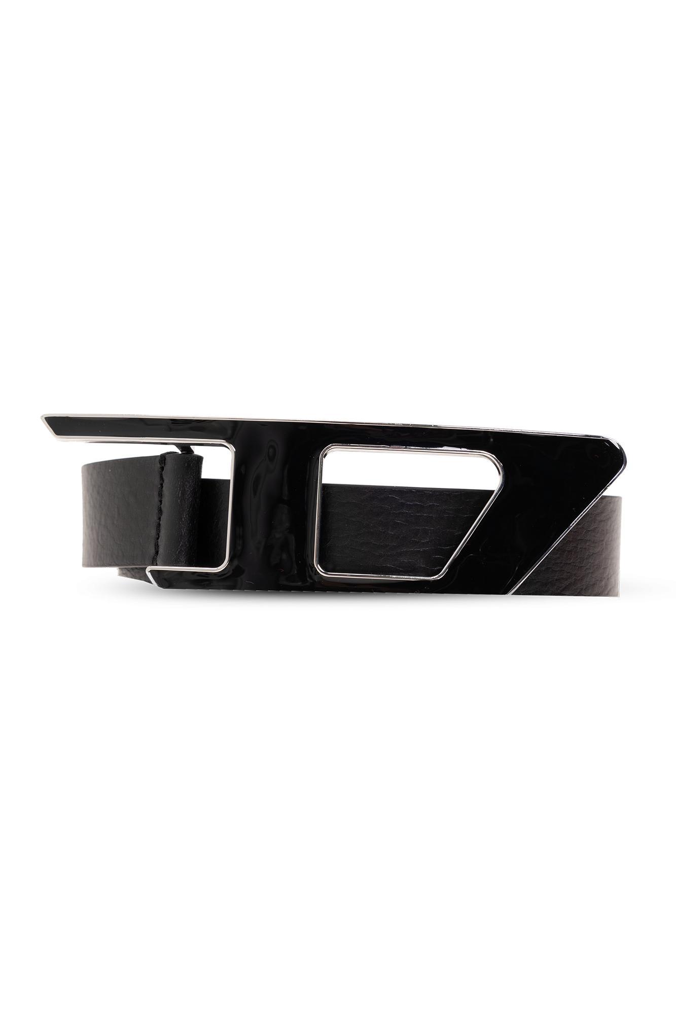 diesel d logo b-dlogo ii leather belt