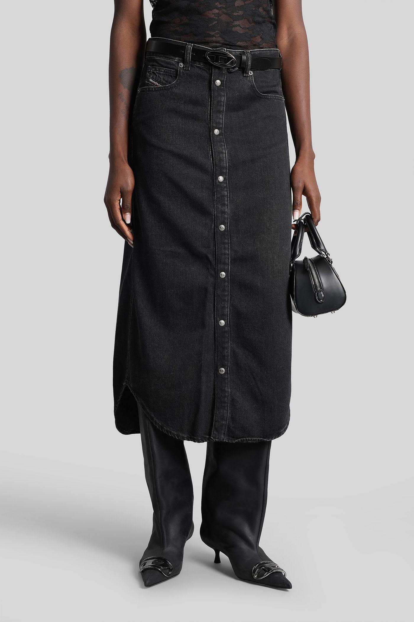 diesel de-ard skirt in black cotton
