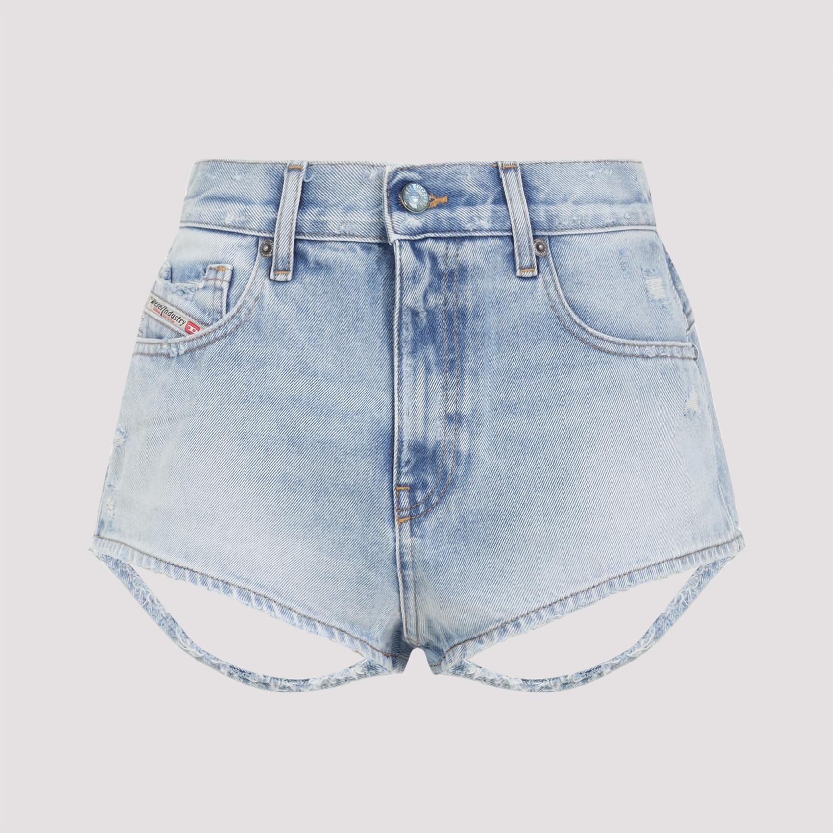 diesel de-lunar shorts blue cotton - women