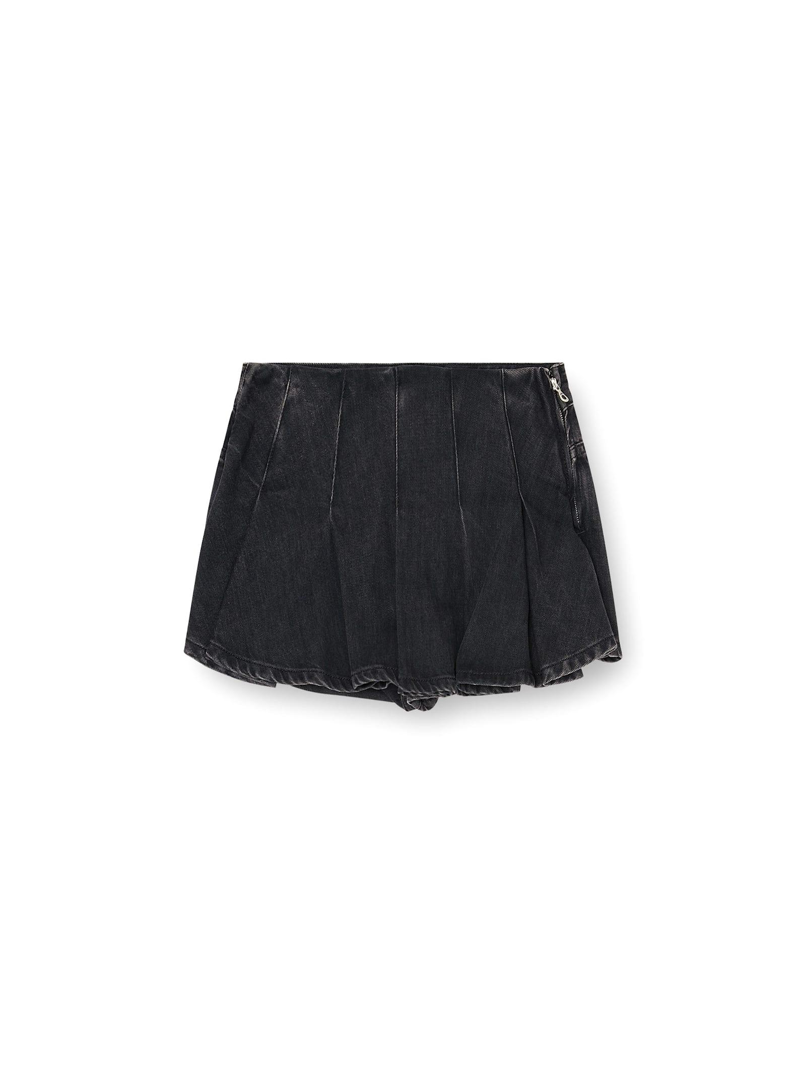 diesel de-rox pleated denim shorts