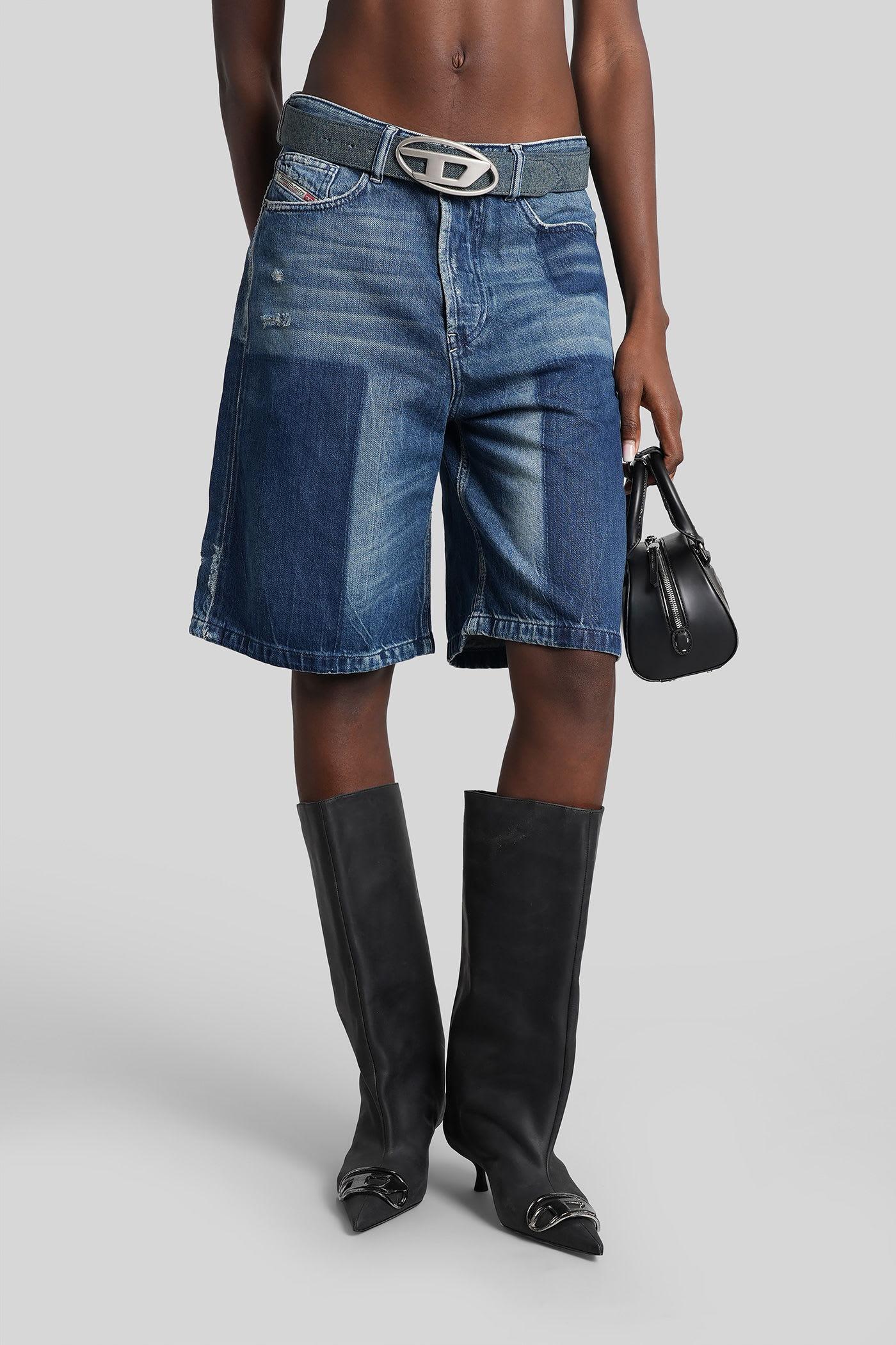 diesel de-sire-short shorts in blue cotton