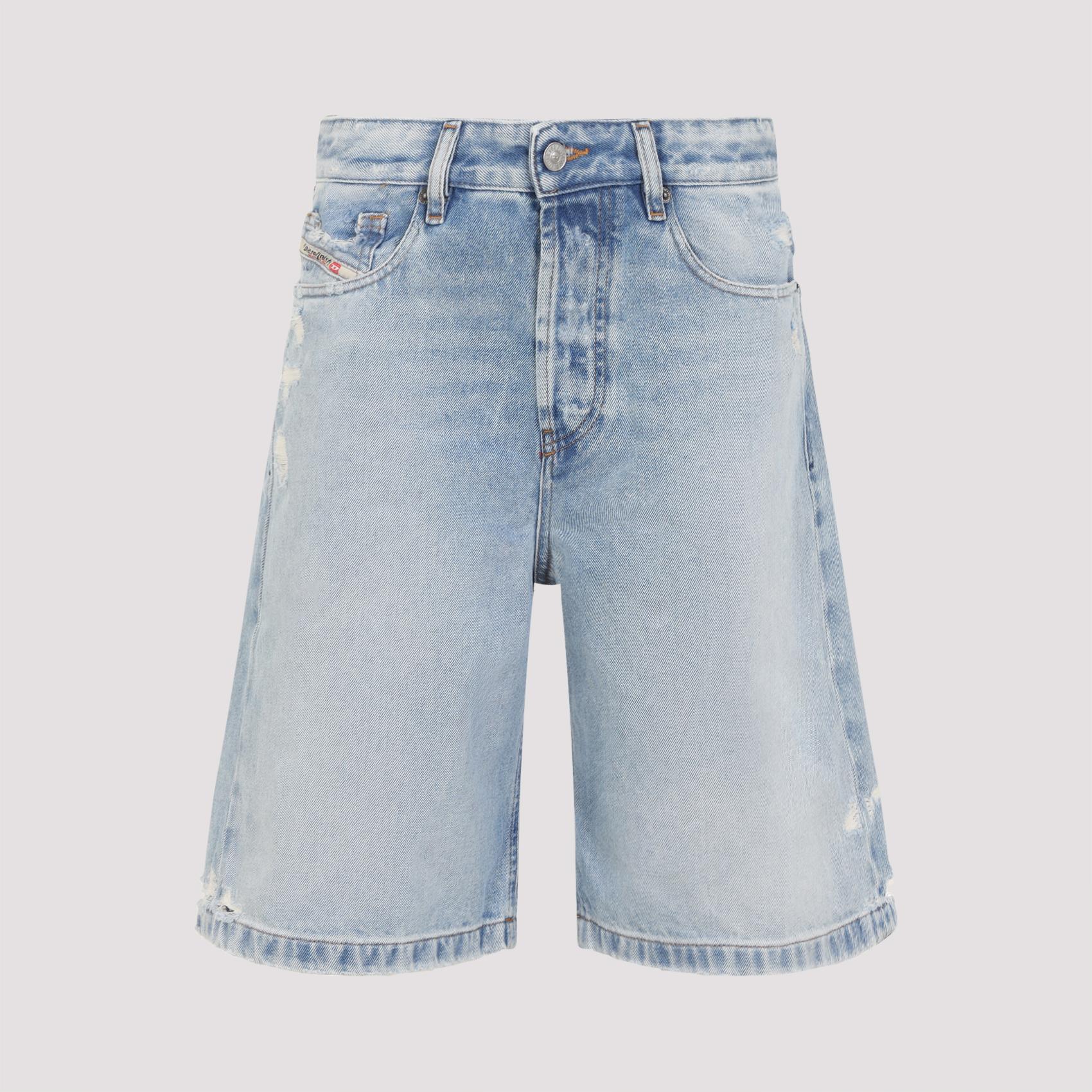 diesel de-sire shorts blue cotton - women