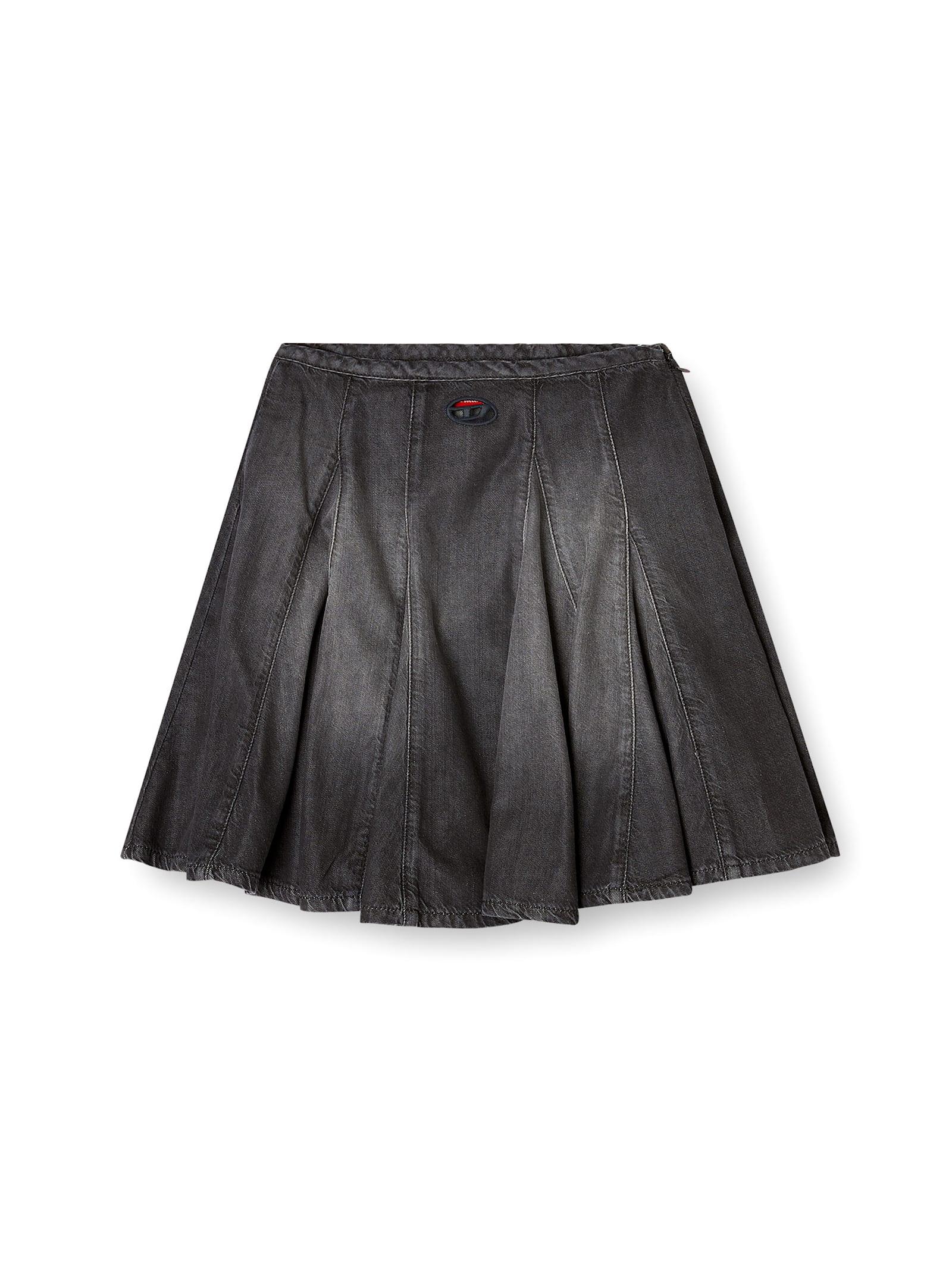 diesel de-spiki-s short denim skirt with washed-out effect