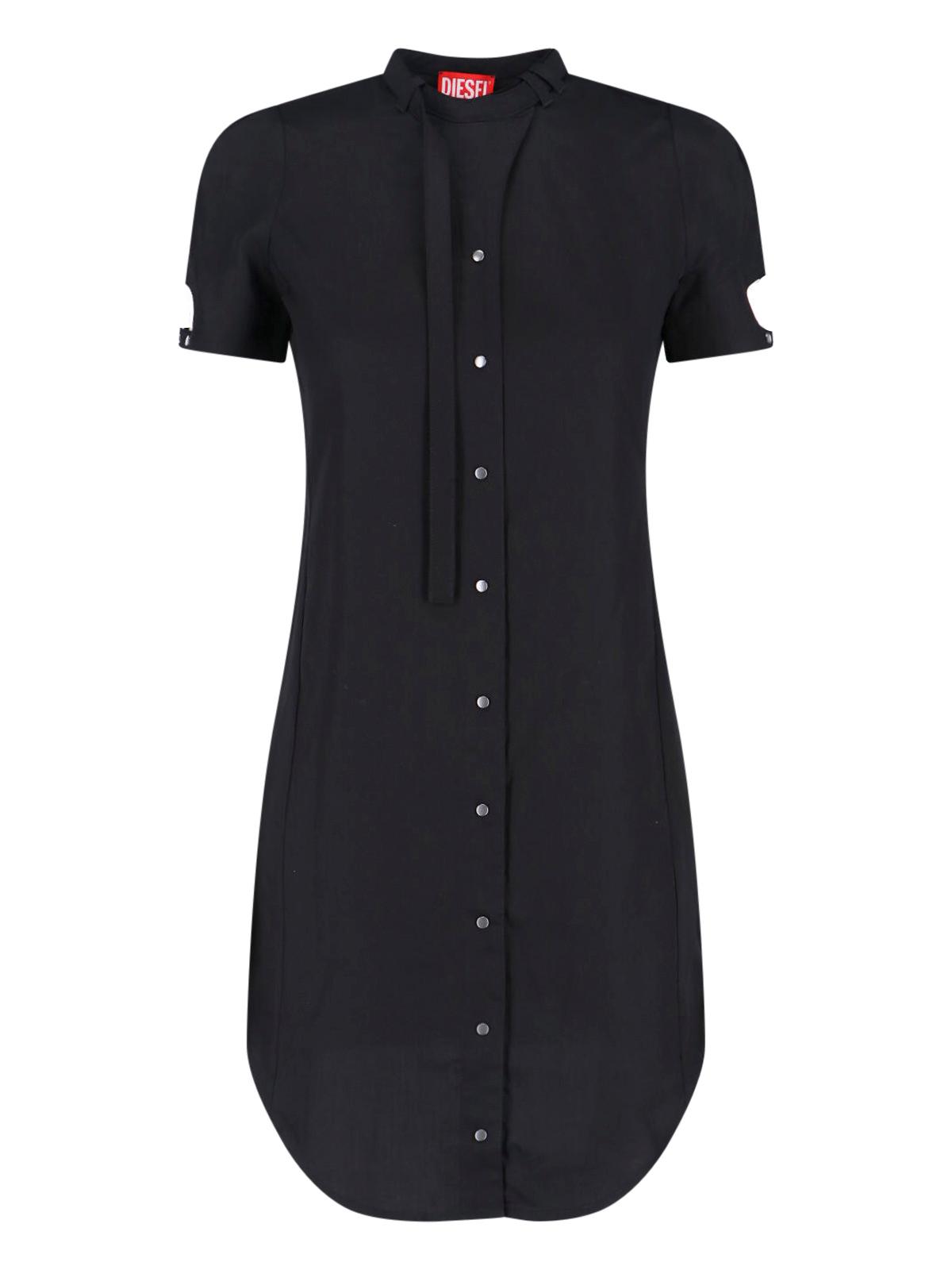 diesel dresses black lyocell - women