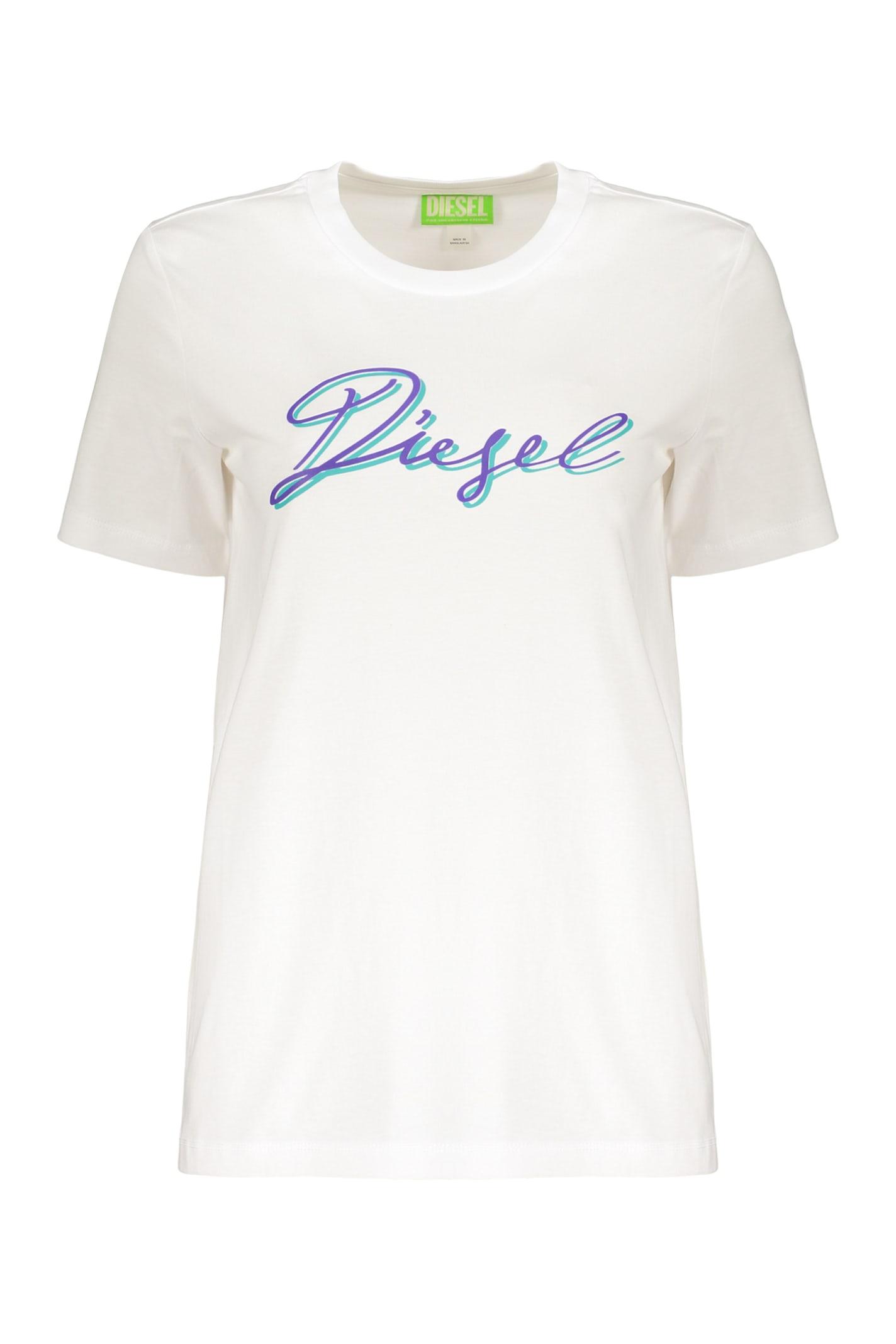 diesel elegant white t-shirt with logo