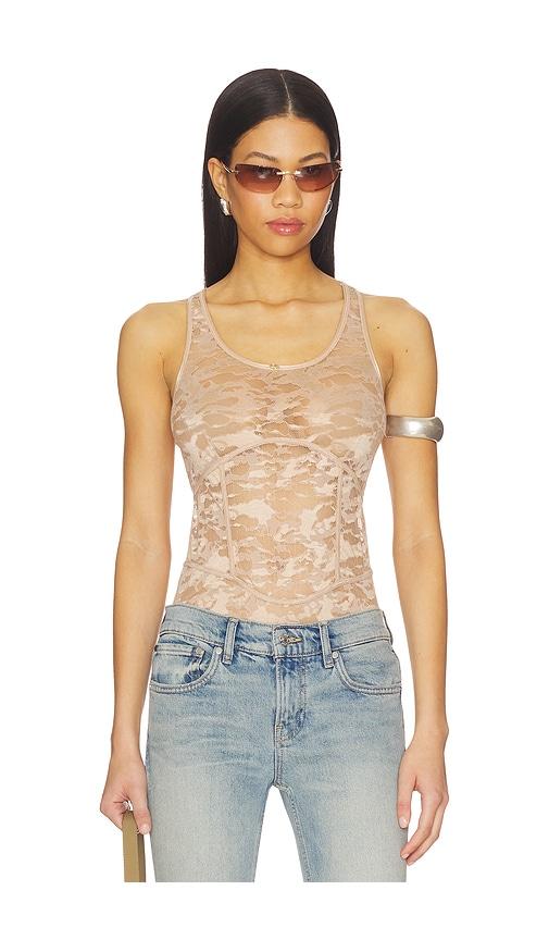 diesel ezzy bodysuit in beige.
