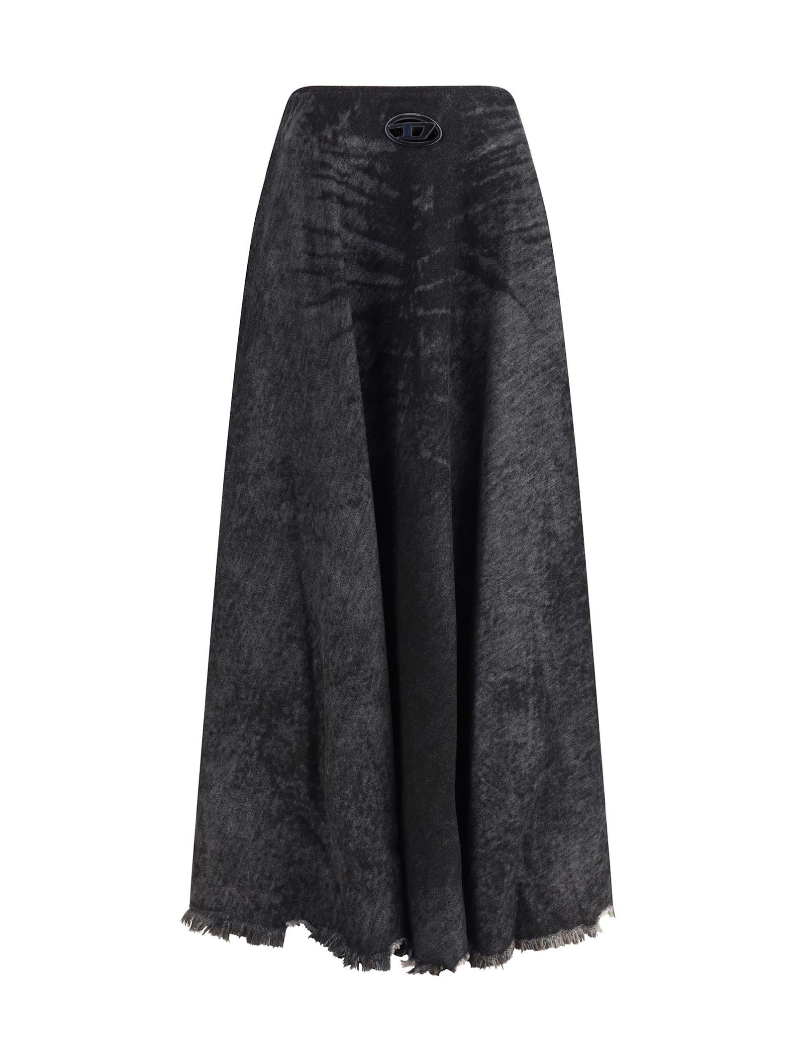 diesel flared hannie skirt with logo