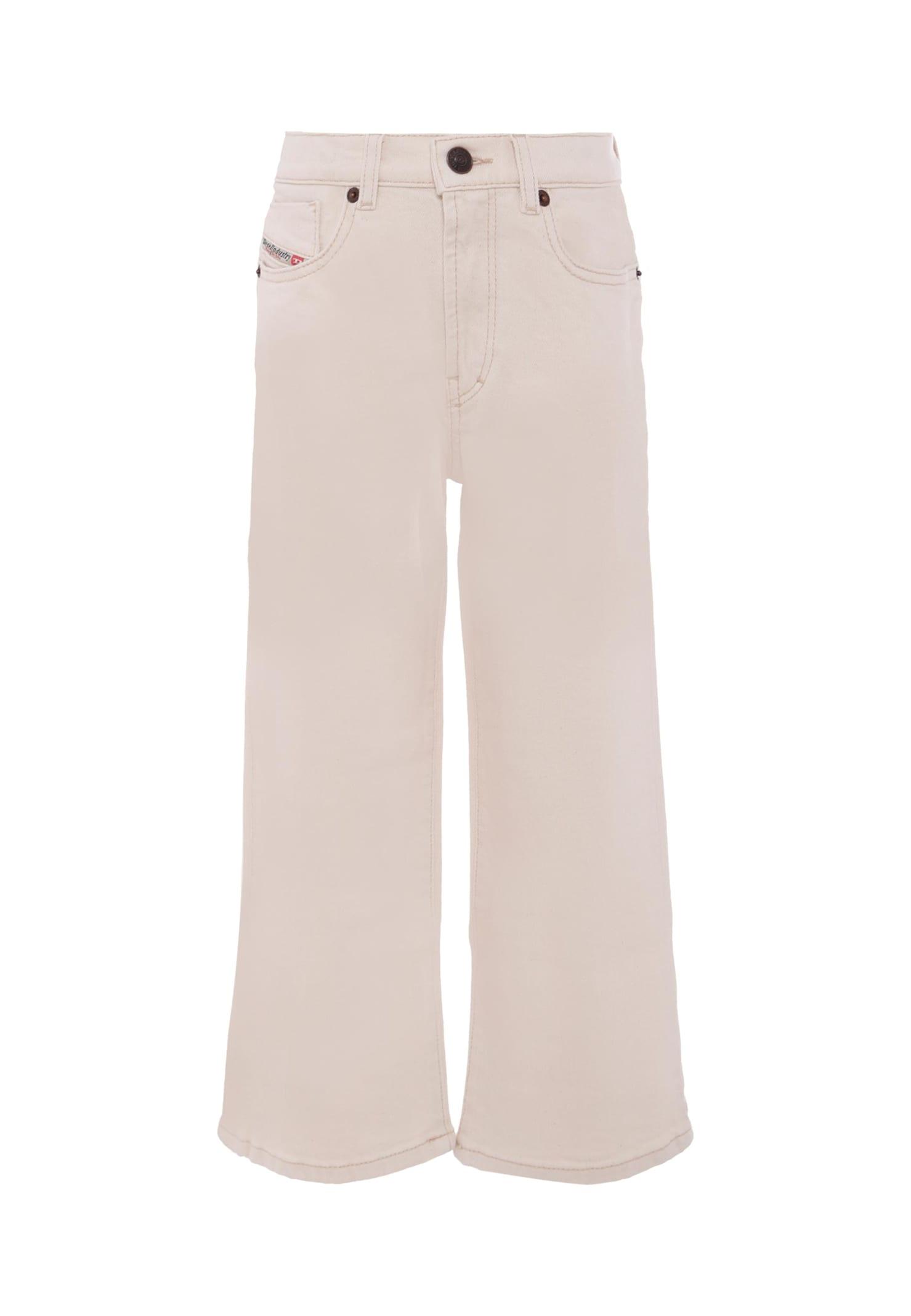 diesel ivory jeans for girl with logo