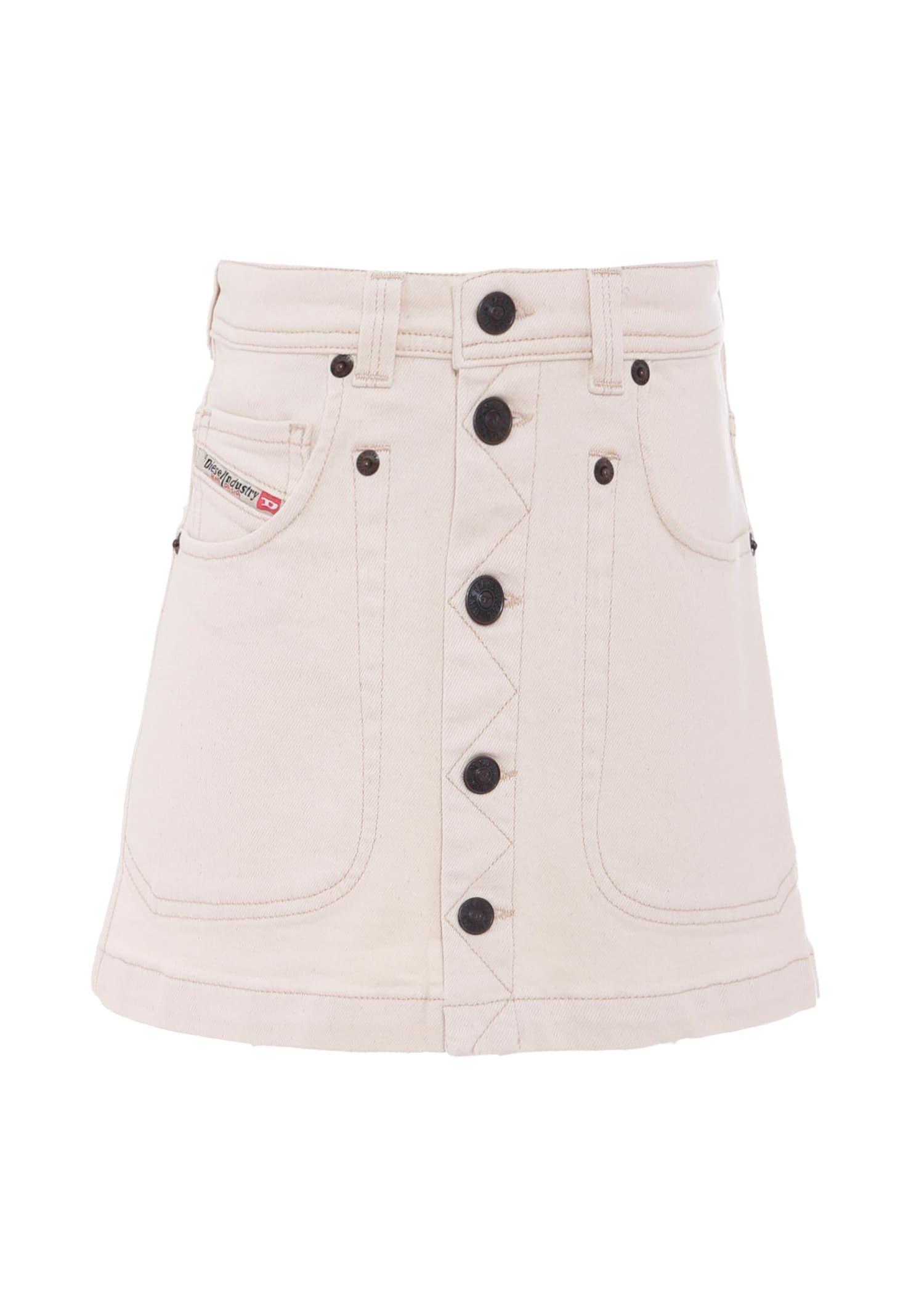 diesel ivory skirt for girl with logo