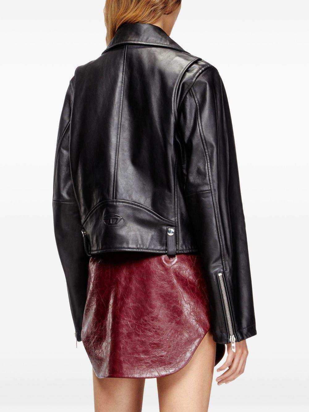 diesel jackets black cowhide leather - women