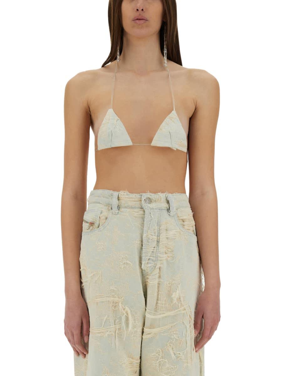 diesel jacquard denim top