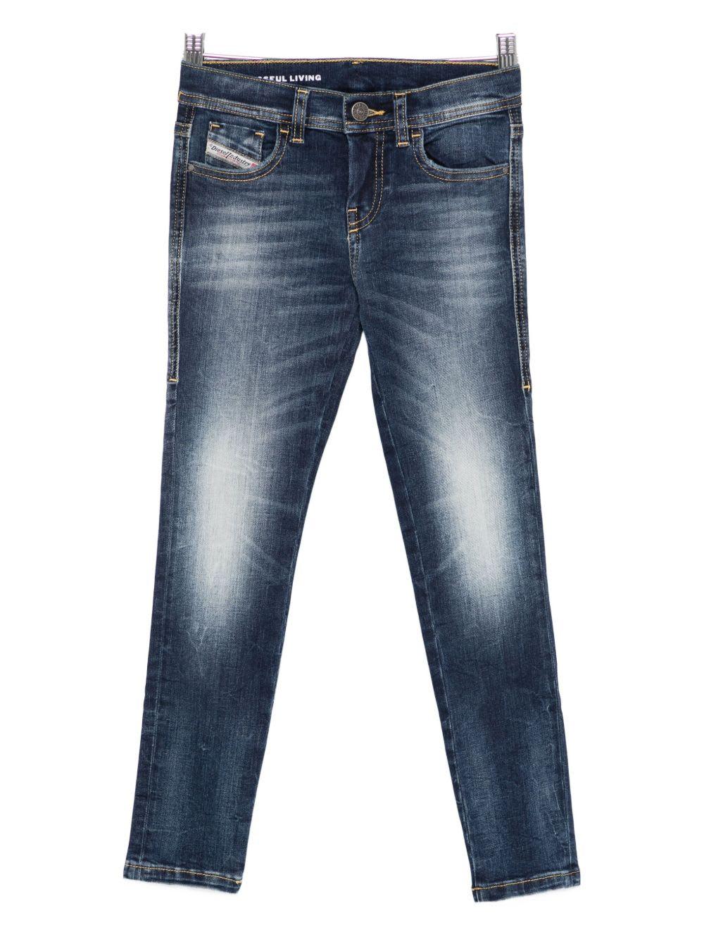 diesel kids jeans with a faded effect