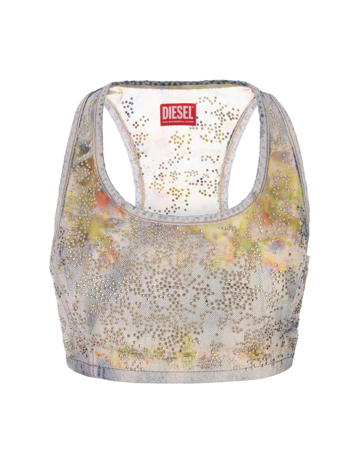 diesel light blue de-detop-fse top